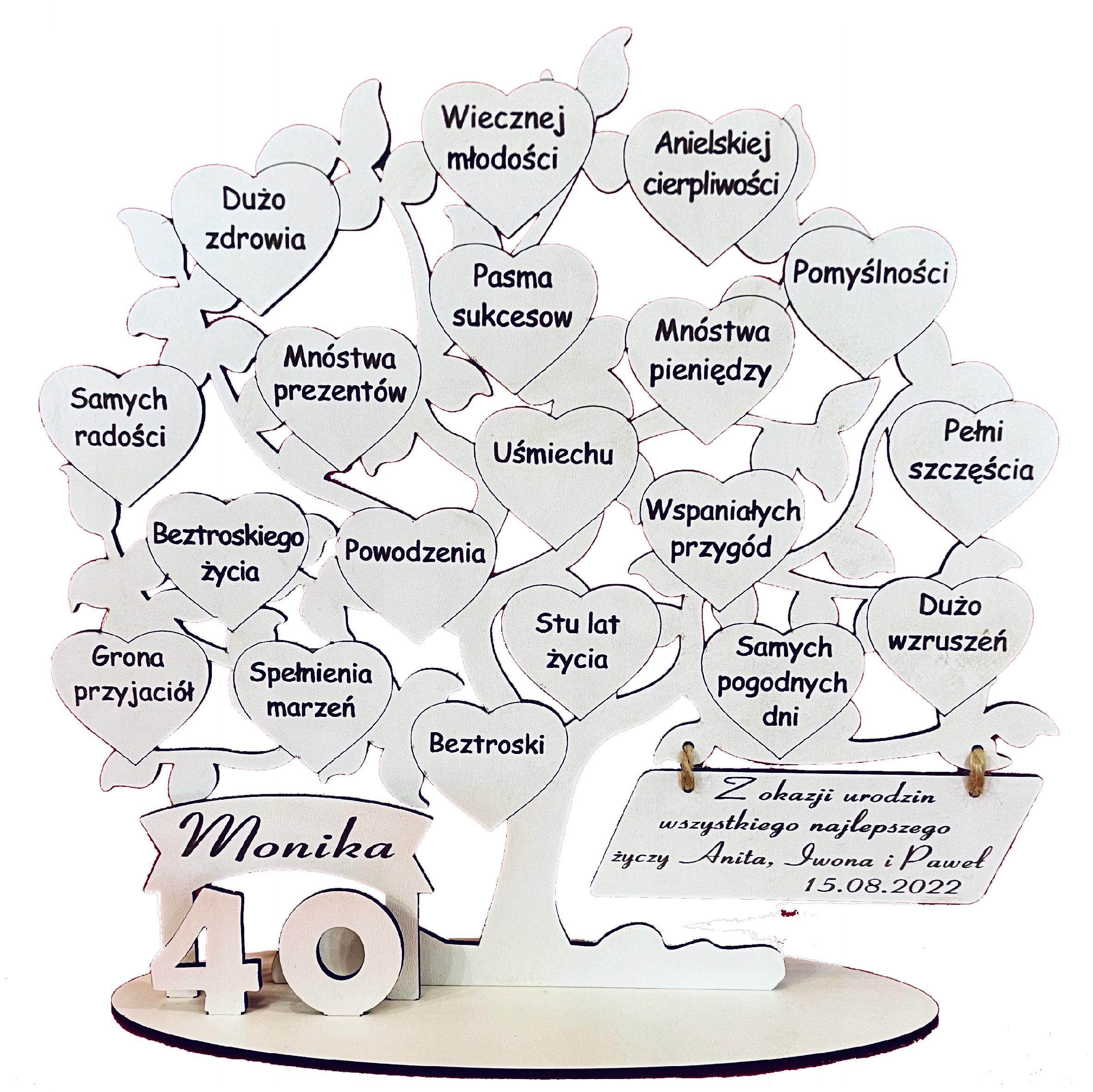 Narozeninový stromek s přáním a gravírováním laserem.