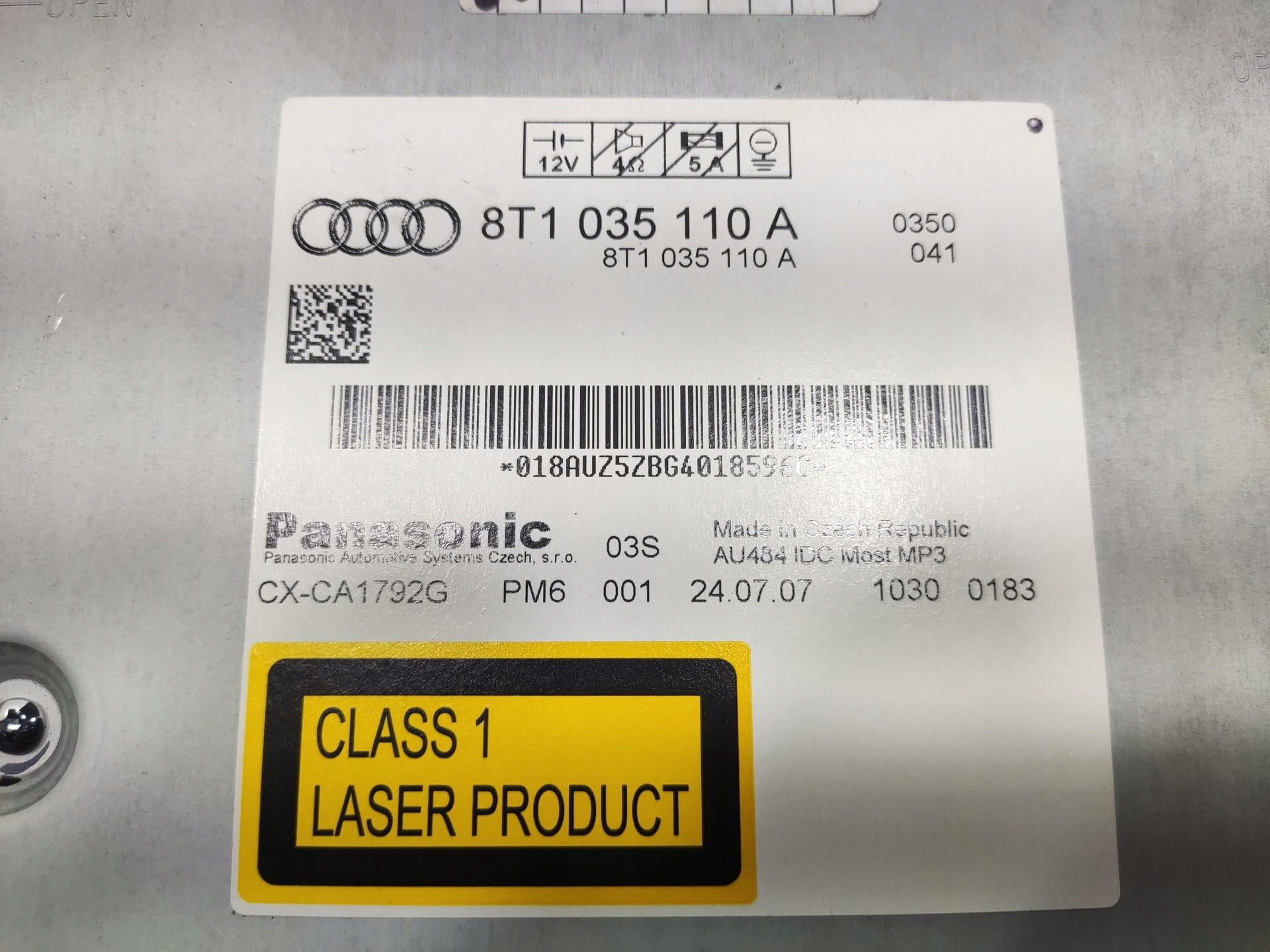 menič PLYT CD AUDI A5 a 8T 2007-2011 8T1035110A