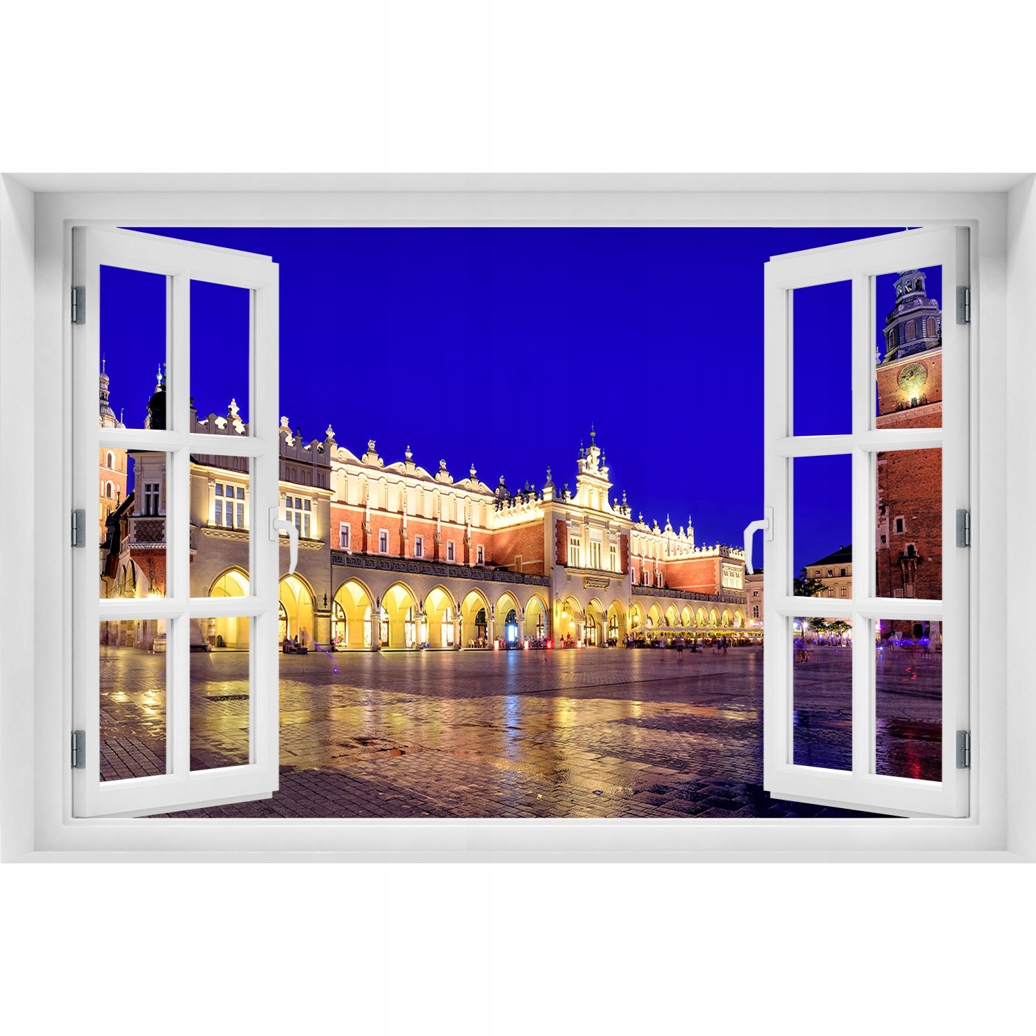 

Naklejka na ścianę 3D Okno Kraków Polska 90x60
