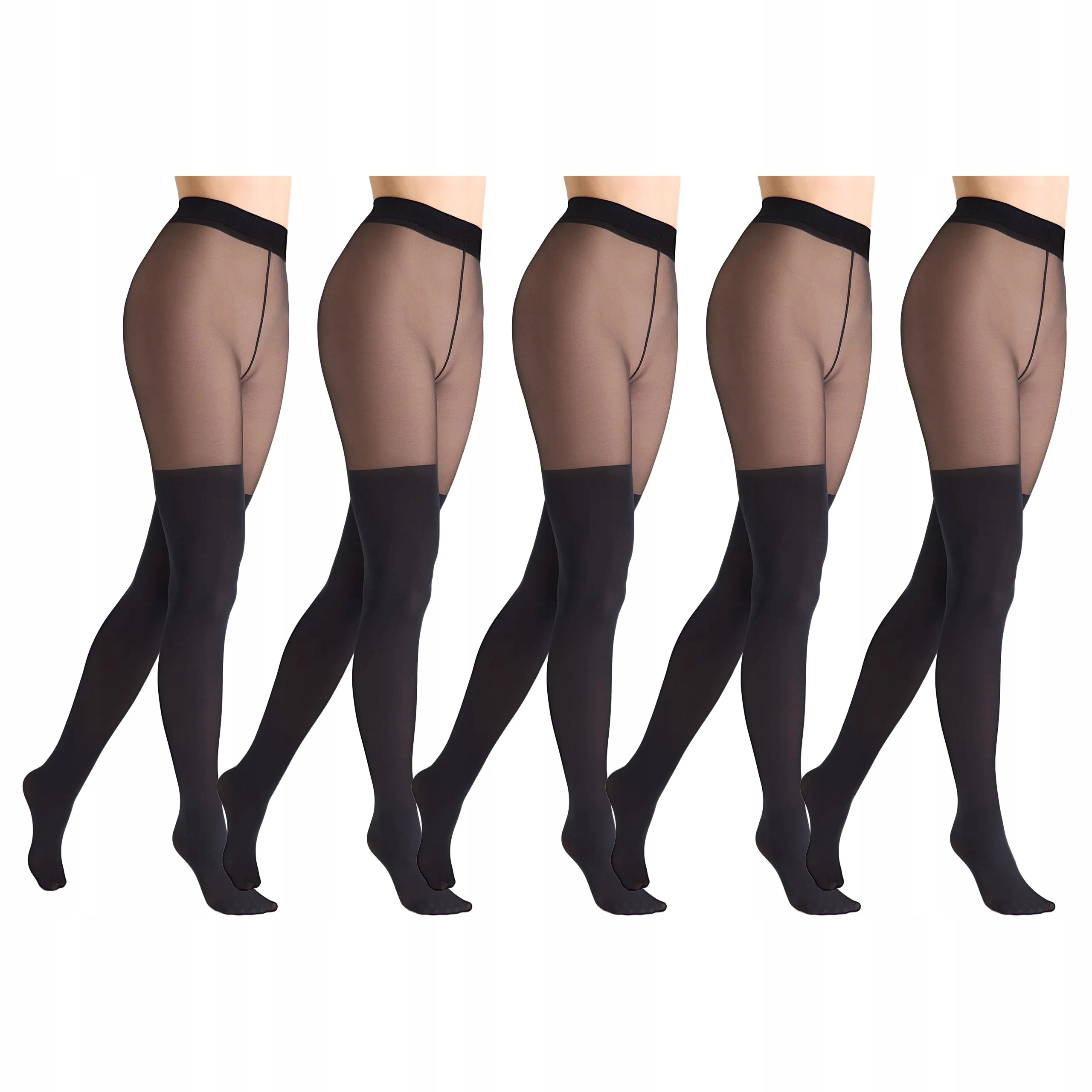 5 x Punčocháče napodobující podkolenky Zazu Classic 60 den Marilyn Nero 3/4