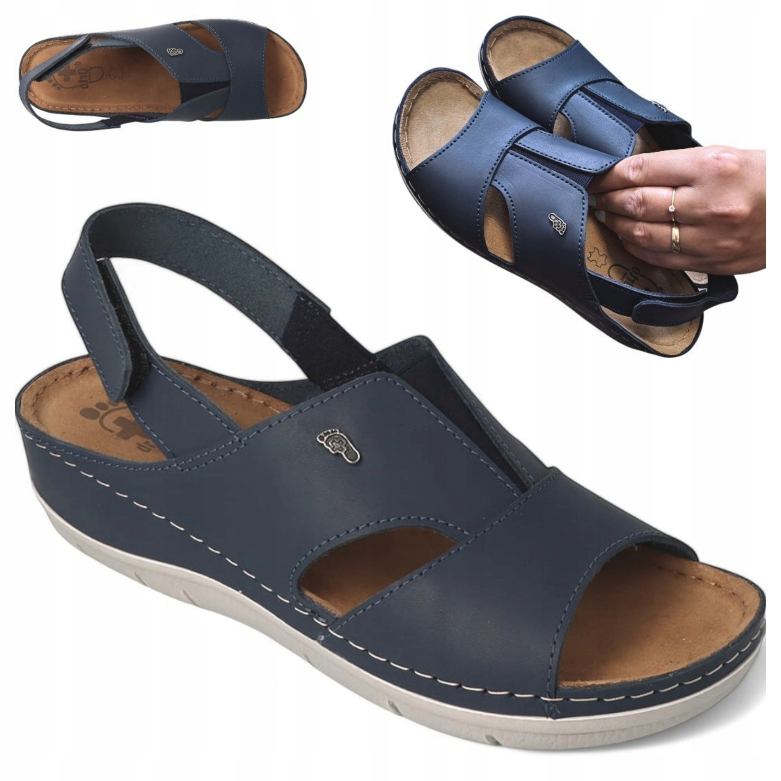 Dr Orto 37 Dámské kožené sandály na suchý zip, pohodlné kotníkové sportovní boty