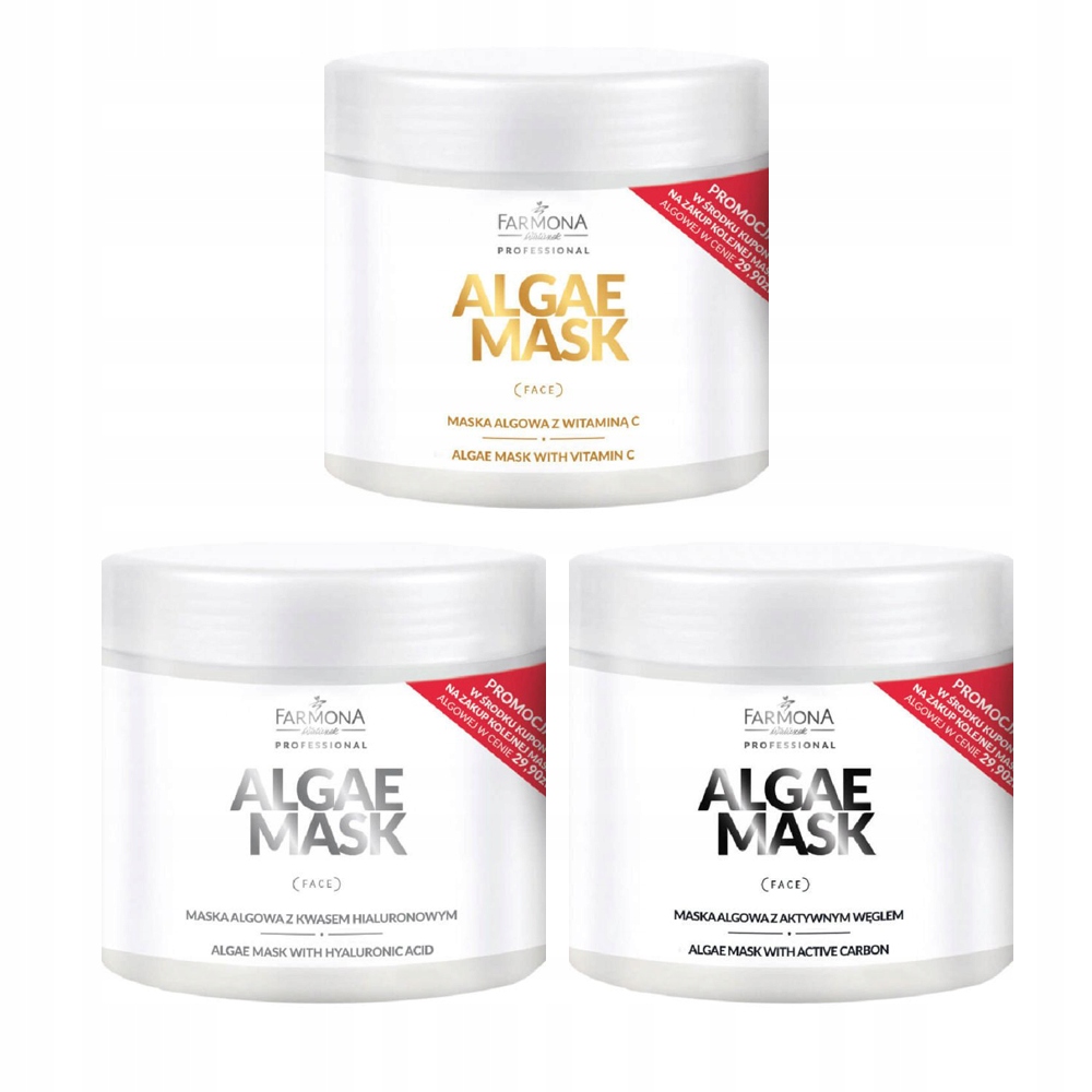 Farmona Maska Algowa x 3 szt. Vit. C Hialuronowa Z Jadem Węża-Zdjęcie-0