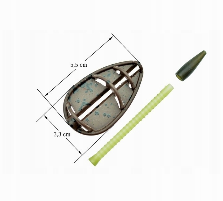 ZESTAW4x GOTOWY KOSZYKI FEEDER IN-LINE DURA FLAT 30g HAK10+ FORMA WYCISKANA Waga 30 g