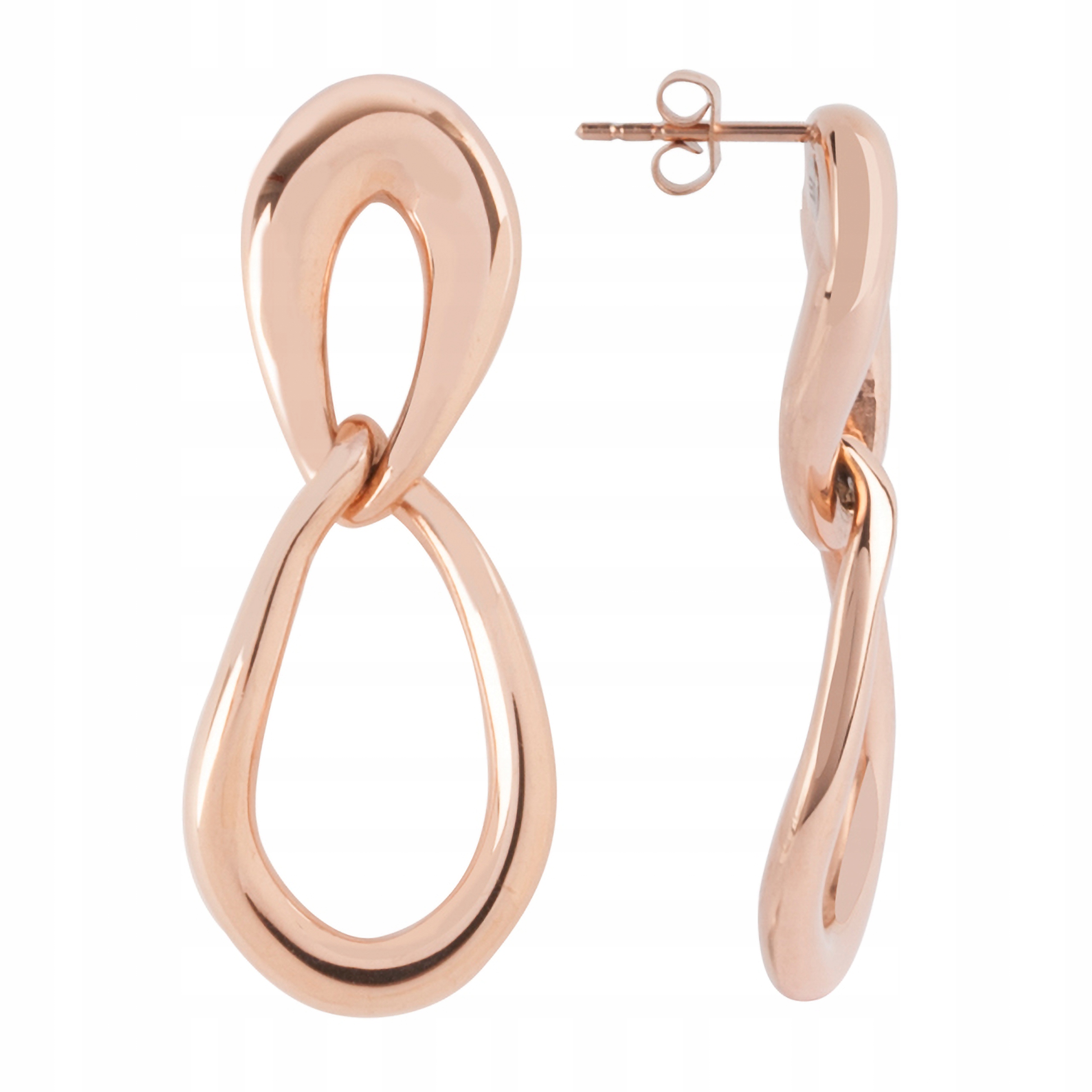 Náušnice Růžové zlato s aerodynamickým tvarem z oceli