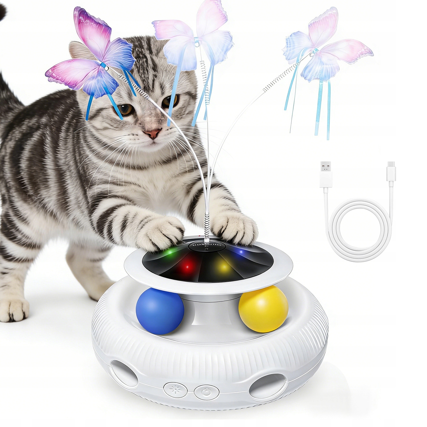Interaktivní Hračka Pro Kočky 4V1 Pro Aktivní Hraní
