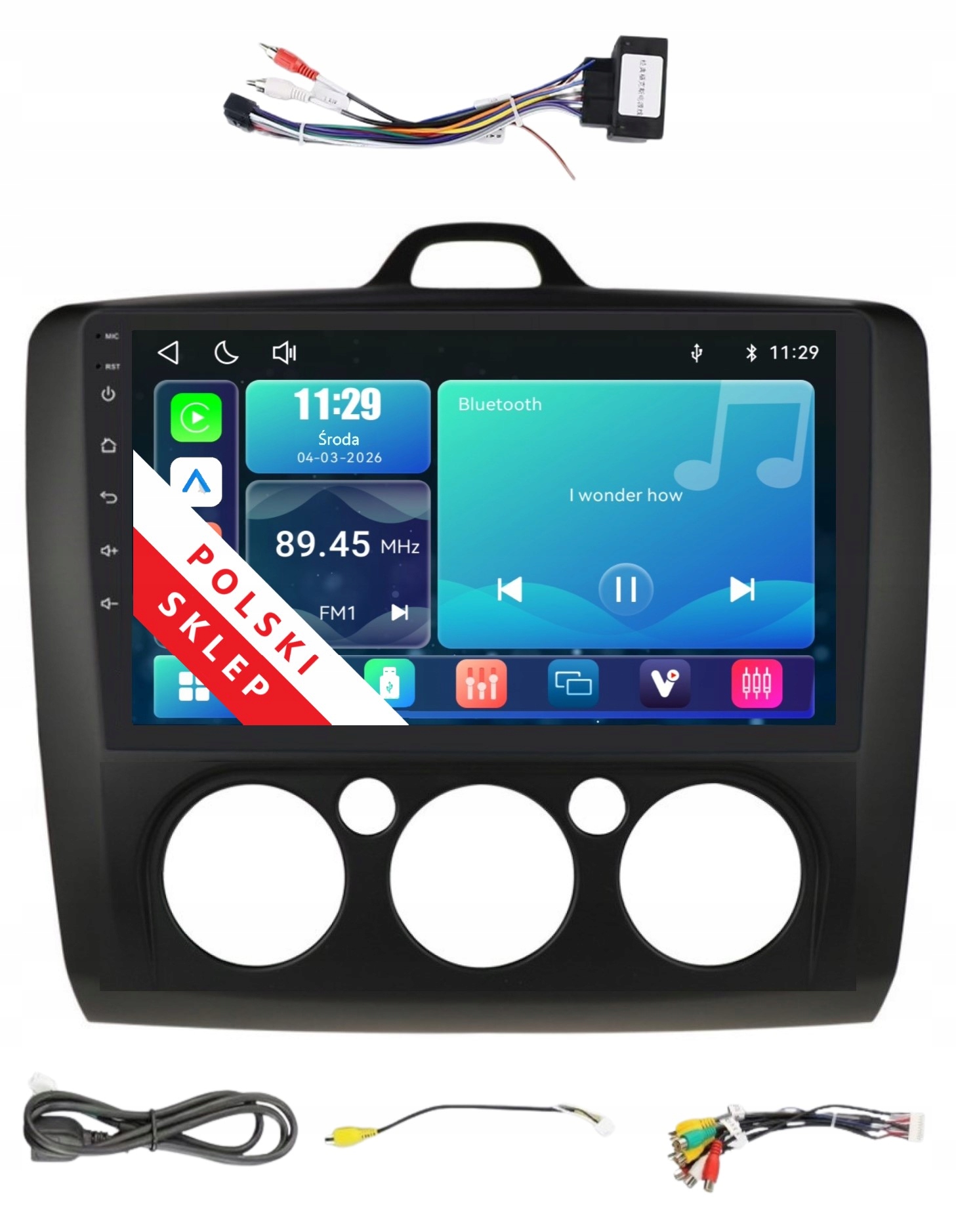 Rádio 2DIN Navigace Linux Ford Focus MK2 2 II Apple Carplay Android Auto