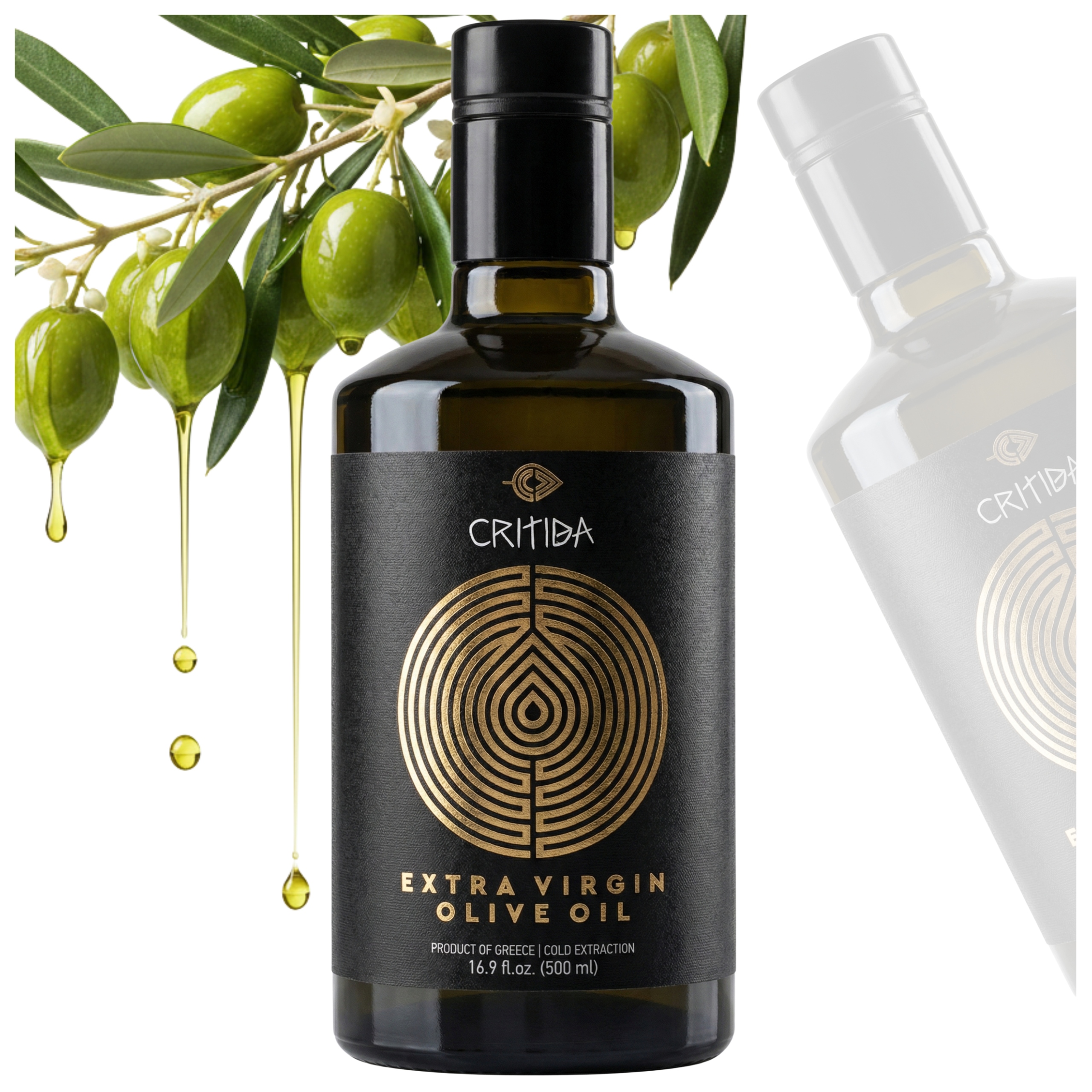 Levně Extra Panenský Řecký Olivový Olej 500 ML Lisovaný Za Studena 100% Critida