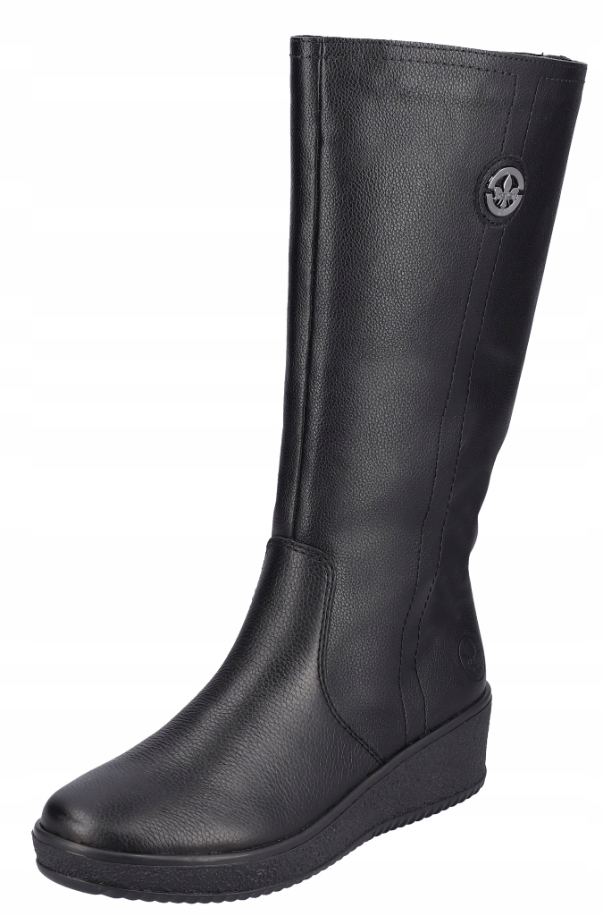 Rieker Y4470-01 vel.40 černé široké kozačky Vlna