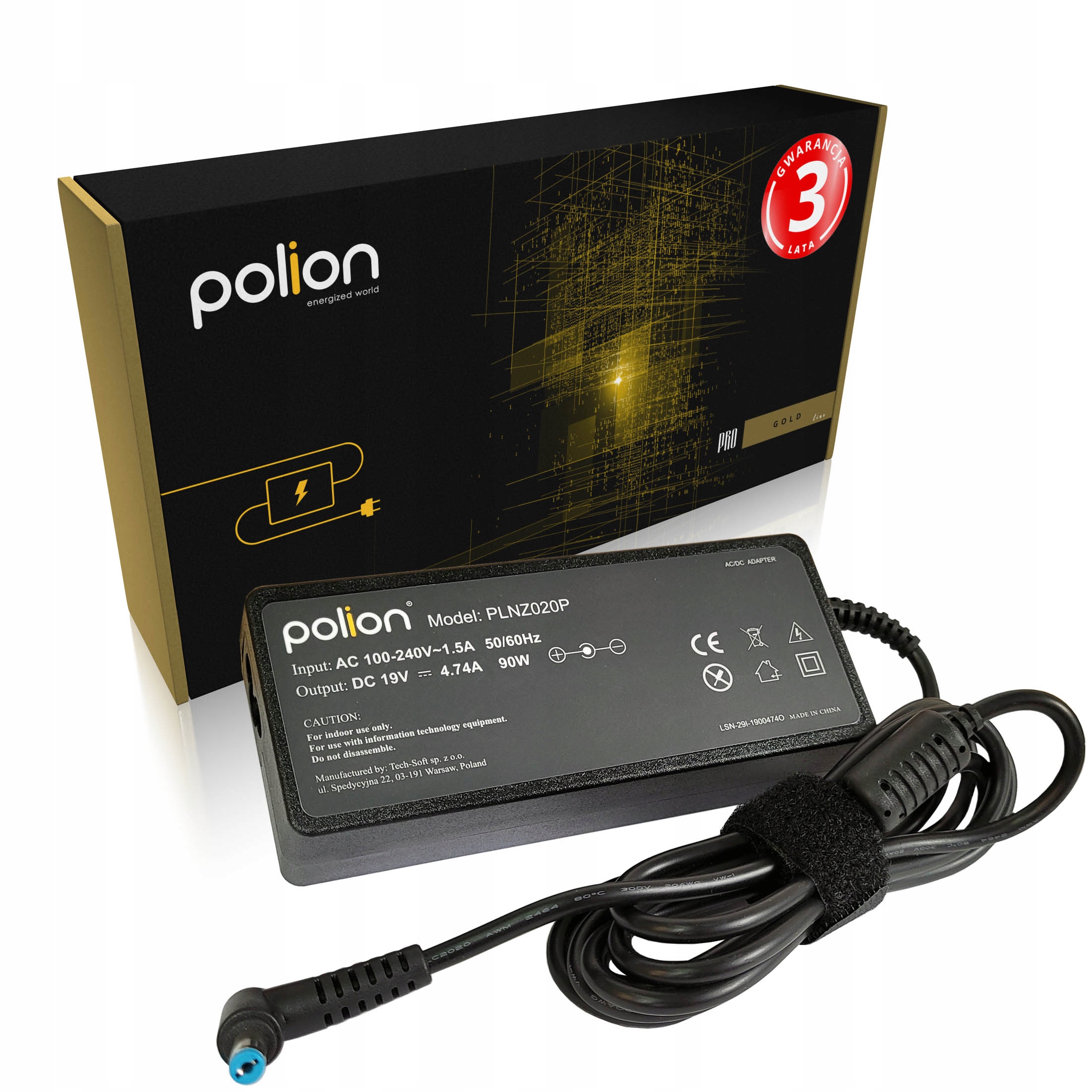 

Ładowarka 90W do Acer 19V 4,74A 5,5x1,7mm