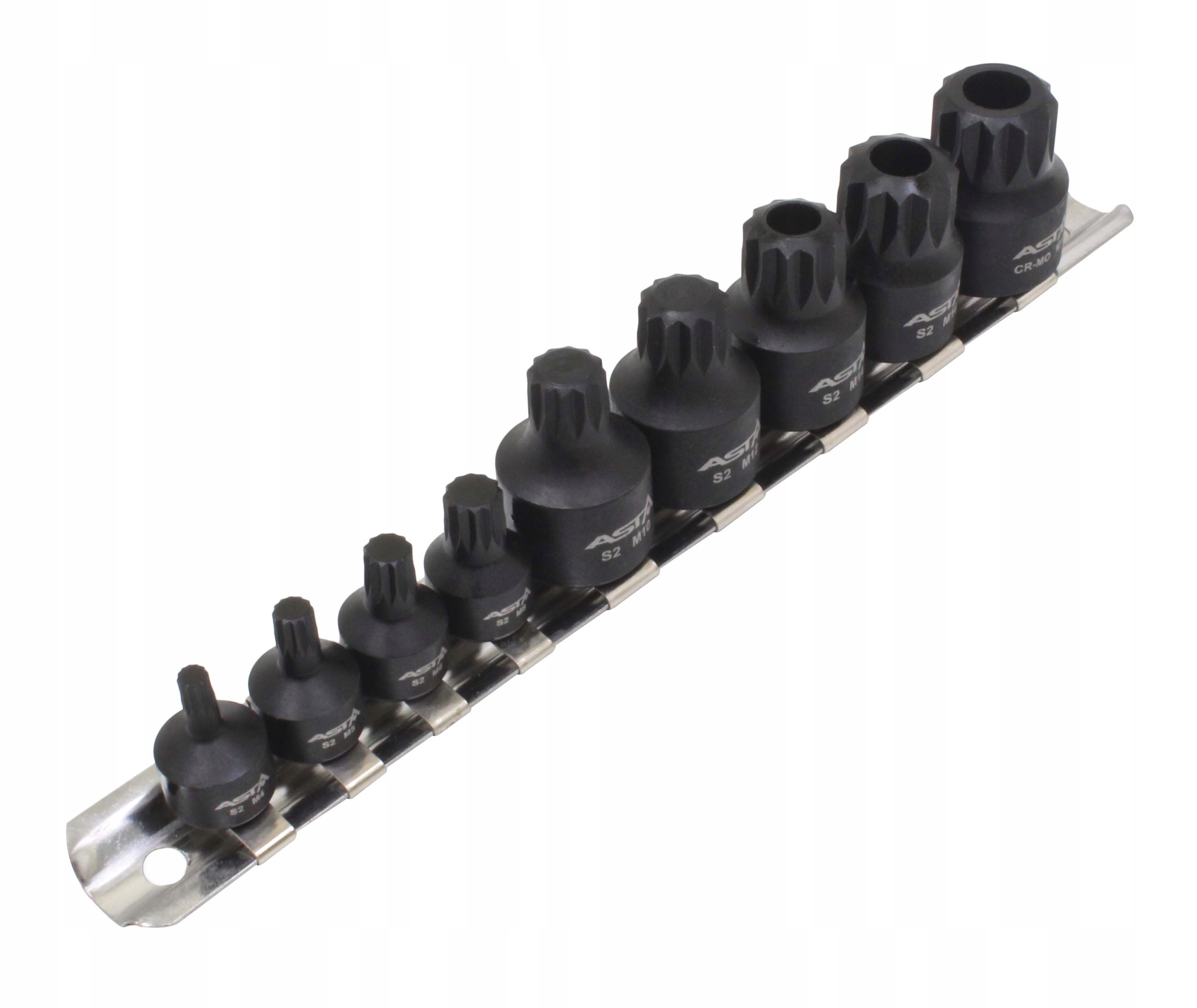 Nasadki Udarowe Niskie Xzn 1/4" 3/8" Na Szynie Asta A-1M9TSB