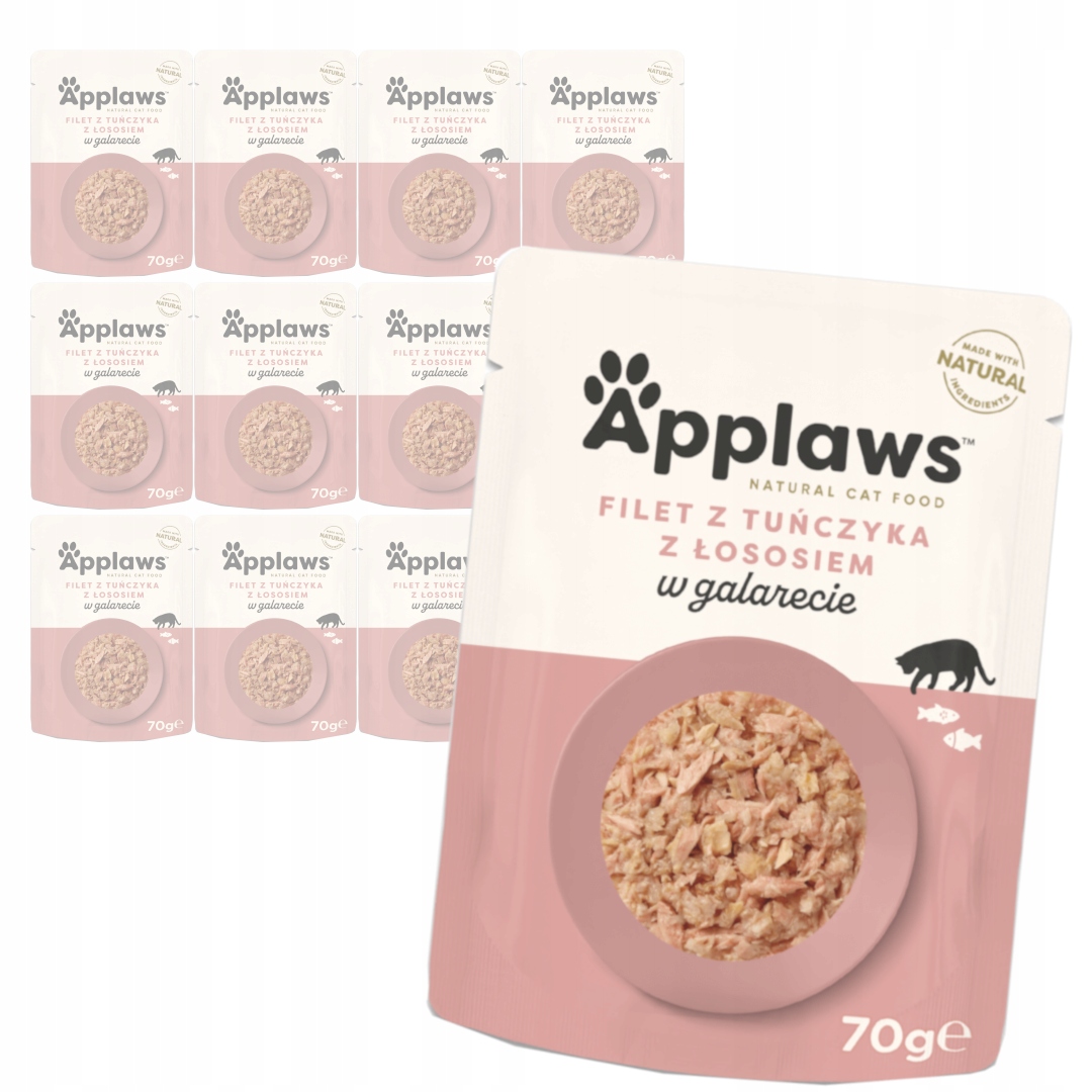 Levně Applaws Cat Krmivo Pro Kočky 12x70g Filé z tuňáka s lososem Želé