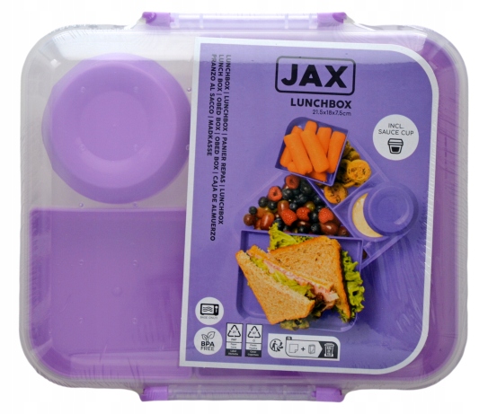JAX LUNCHBOX DUŻA ŚNIADANIÓWKA POJEMNIK NA LUNCH BPA FREE LILAC