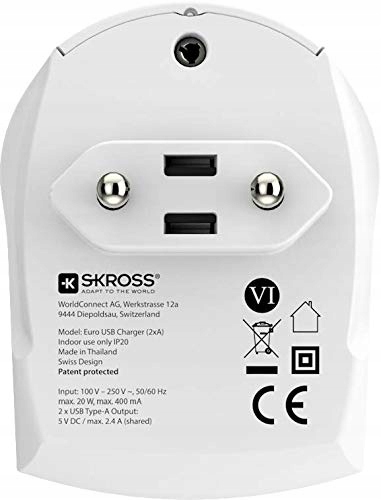 SKROSS Ładowarka USB Do Domu I Podróży Europa 2 Porty 5V 2.4A — miniatura 4