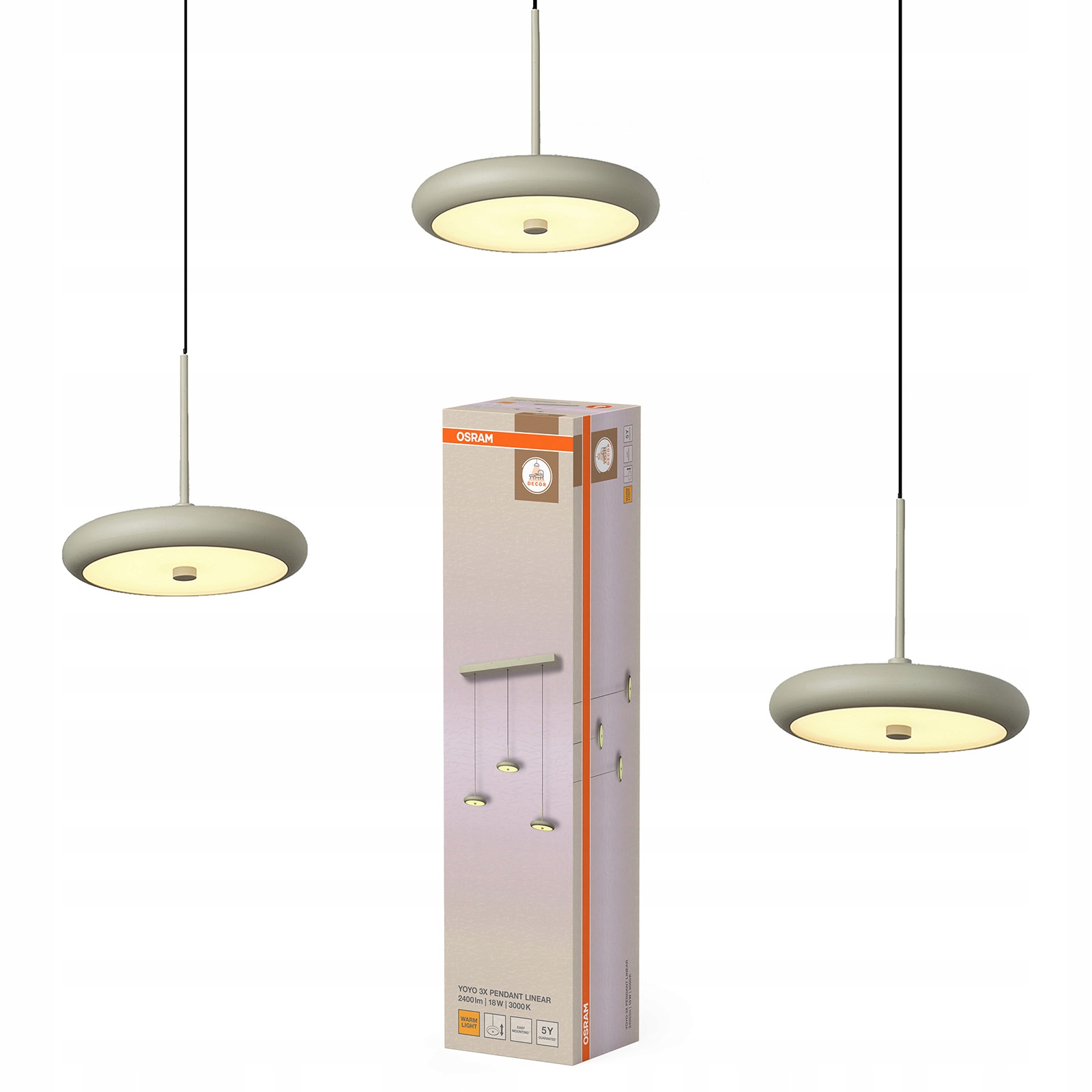 Závěsné Stropní Svítidlo 18W 1100lm 3000K Béžová Decor Yoyo Pendant Osram