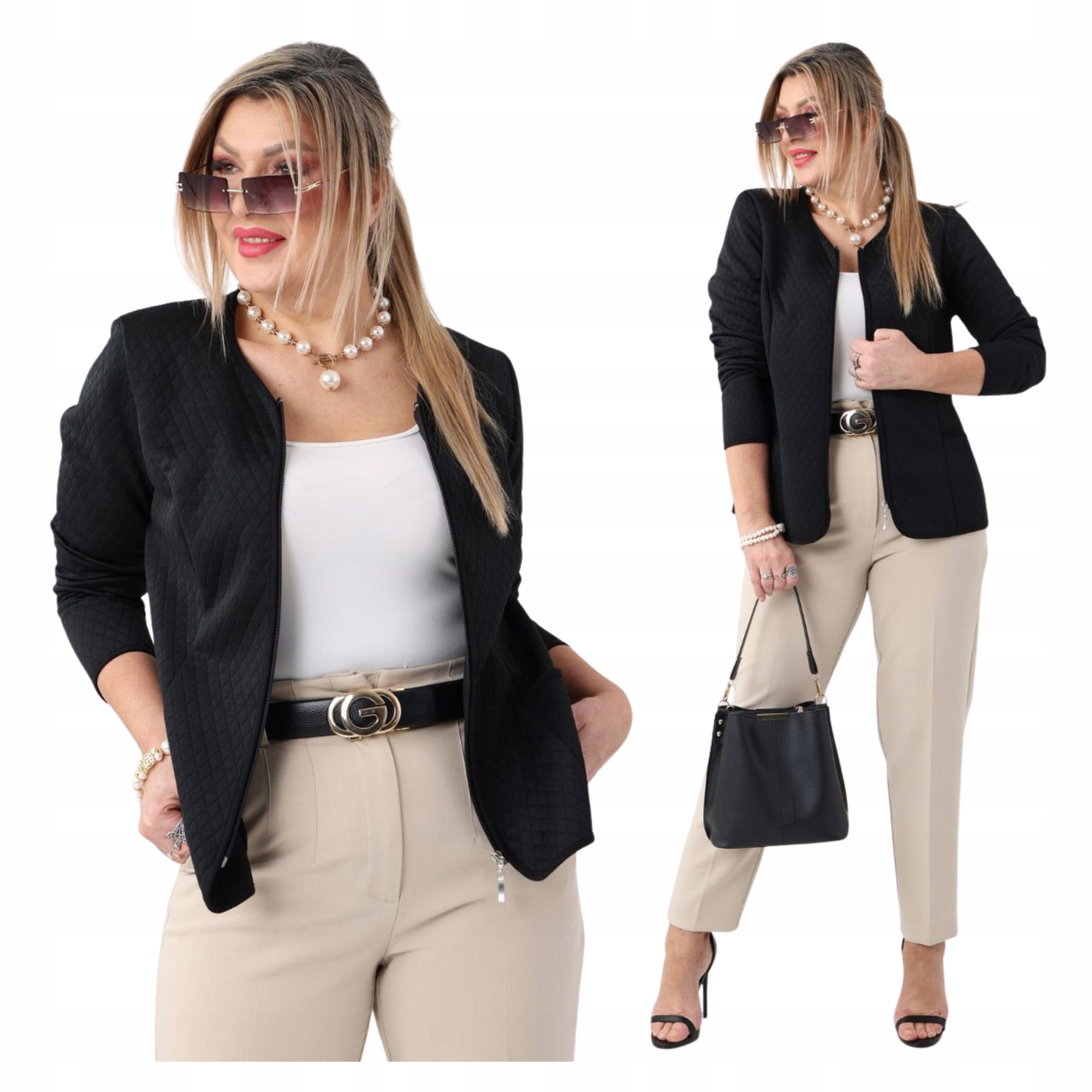 Dzianinowy żakiet damski marynarka Polski Producent duże rozmiary