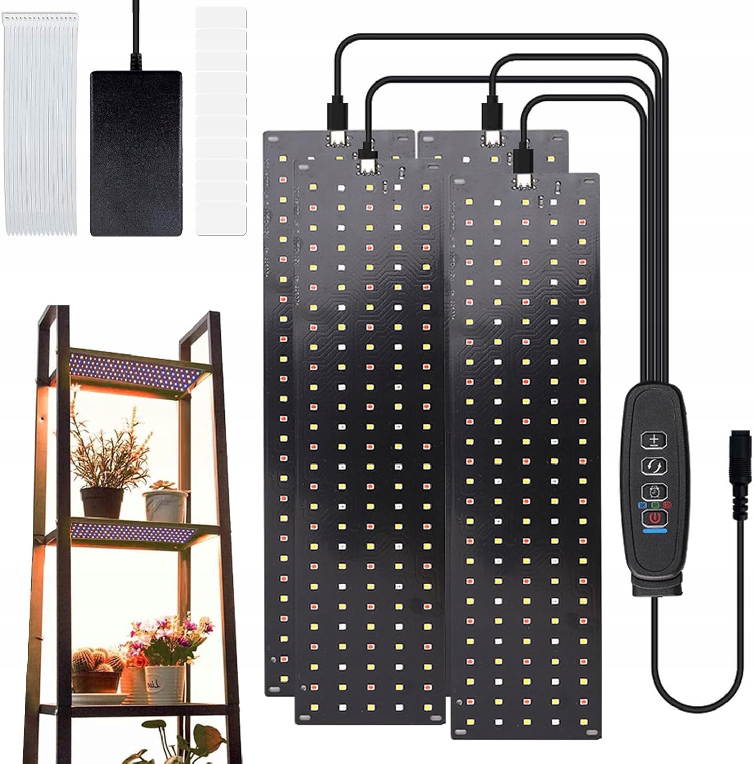 Led Lampa Pro Rostliny 540 Diod Panel 4 Ks Časovač