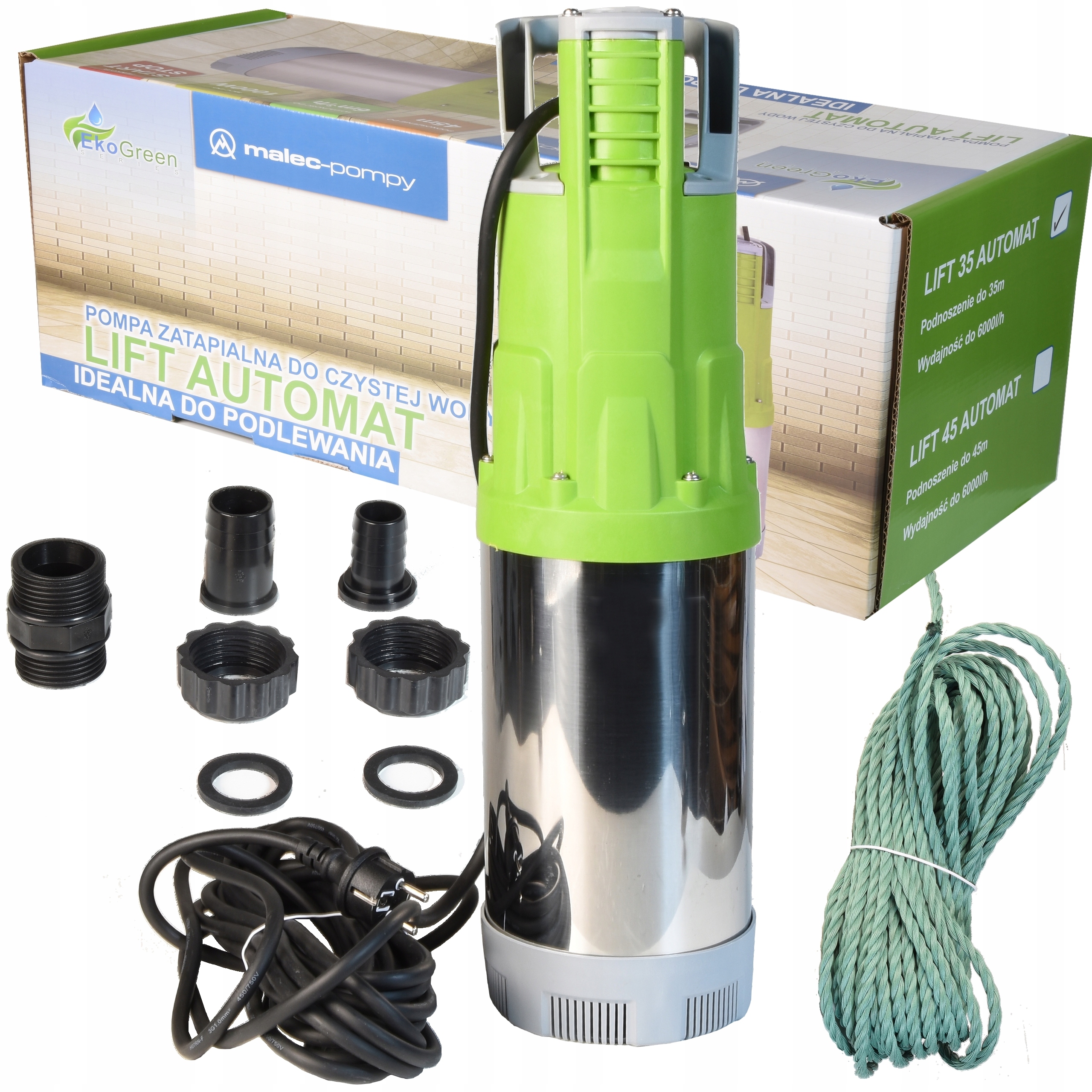 Pompa Zatapialna Lift 35 800W Auto Do Podlewania Automatyczna Deszczówki