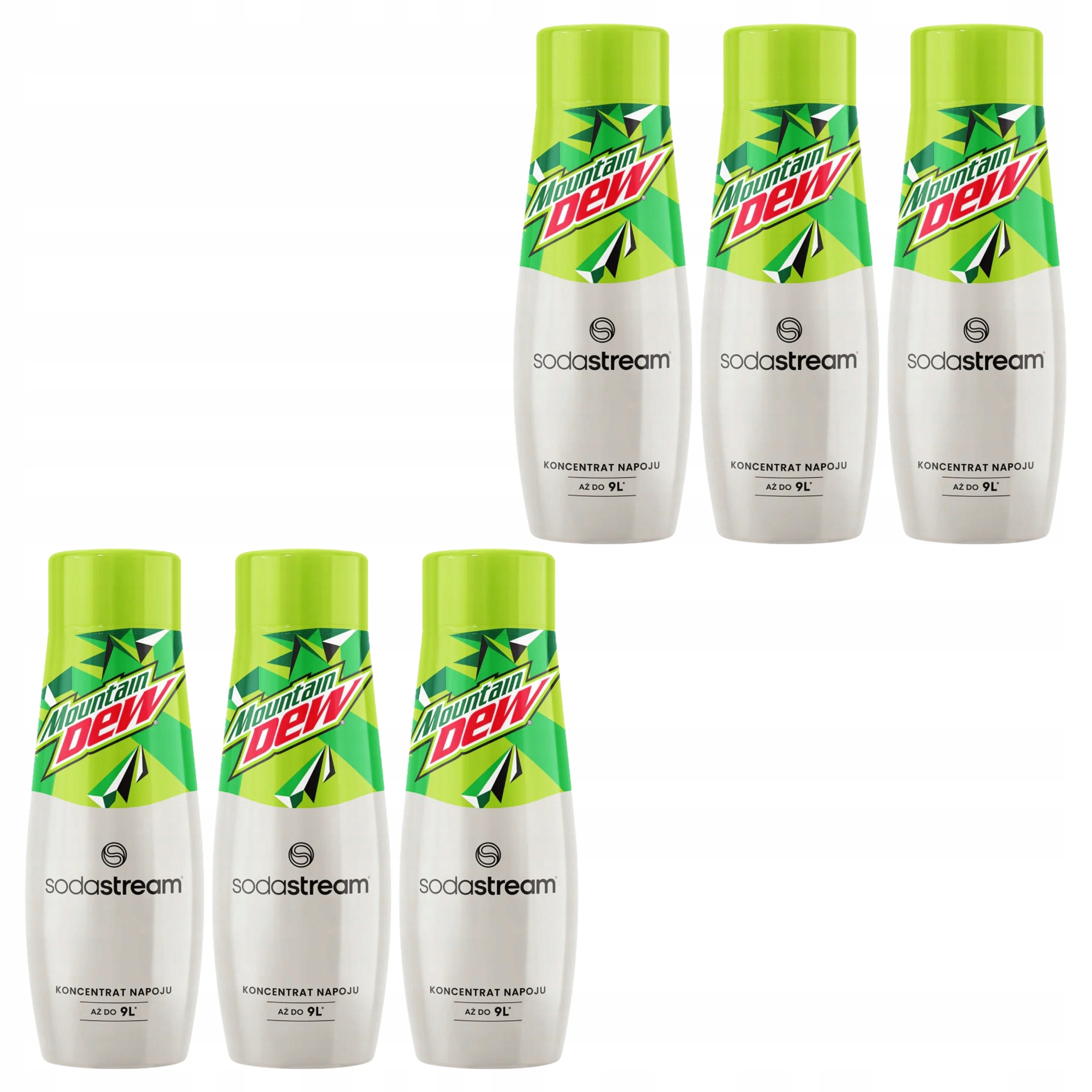Sada 6 sirupů pro saturátor SodaStream Mountain Dew s cukrem 440 ml