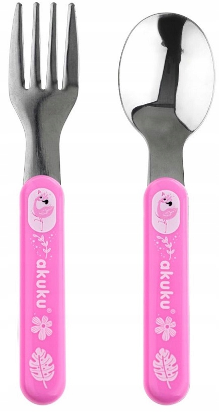 

Akuku Metalowe Sztućce stal nierdzewna 12M+ różowe