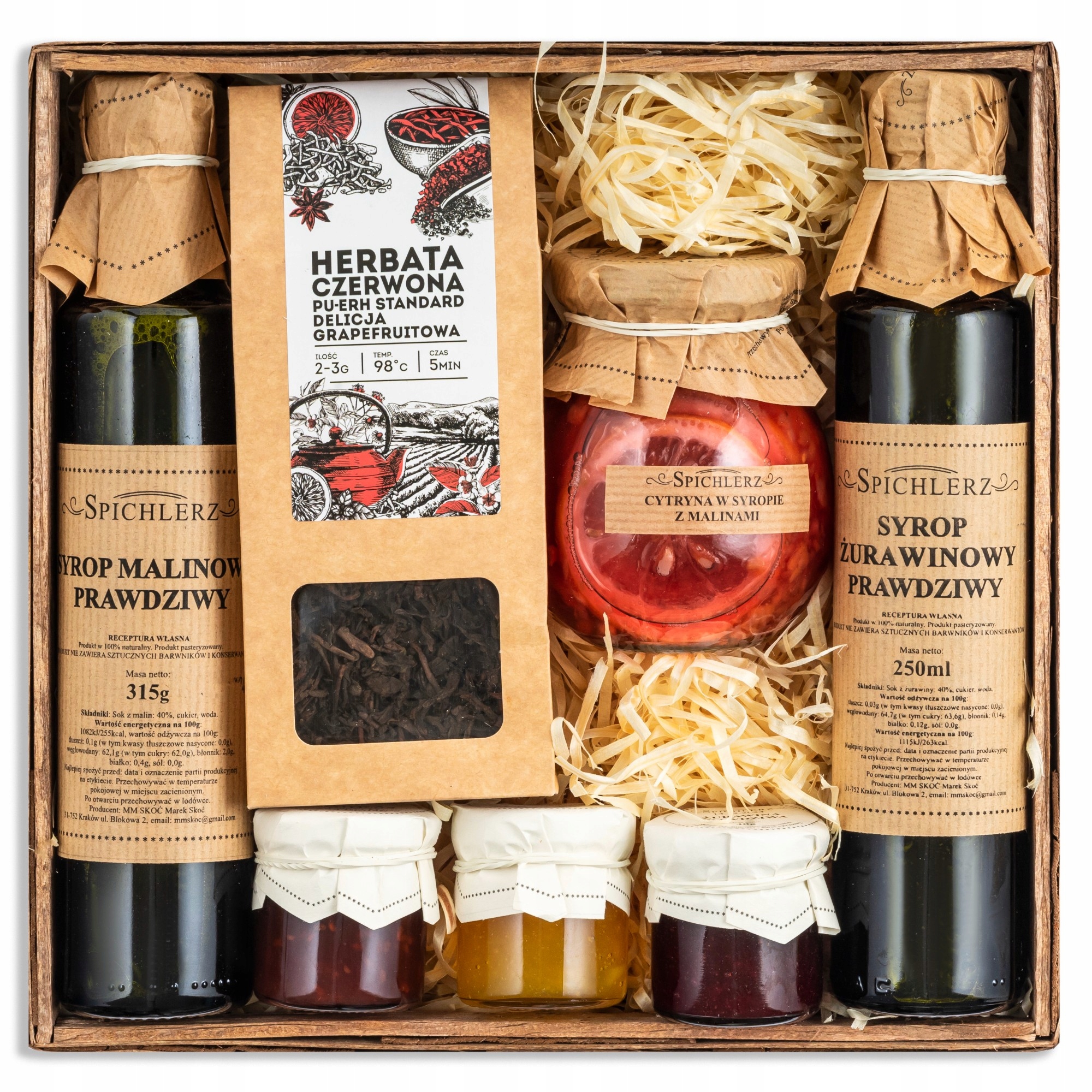 Levně Sada Dárkový Koš dárkové balení čaje sirup Kvalita