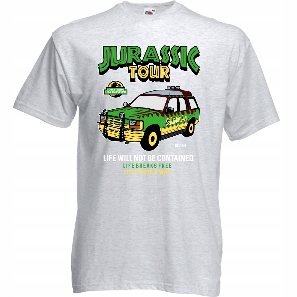 

Koszulka Jurassic tour jeep auto S ash szara