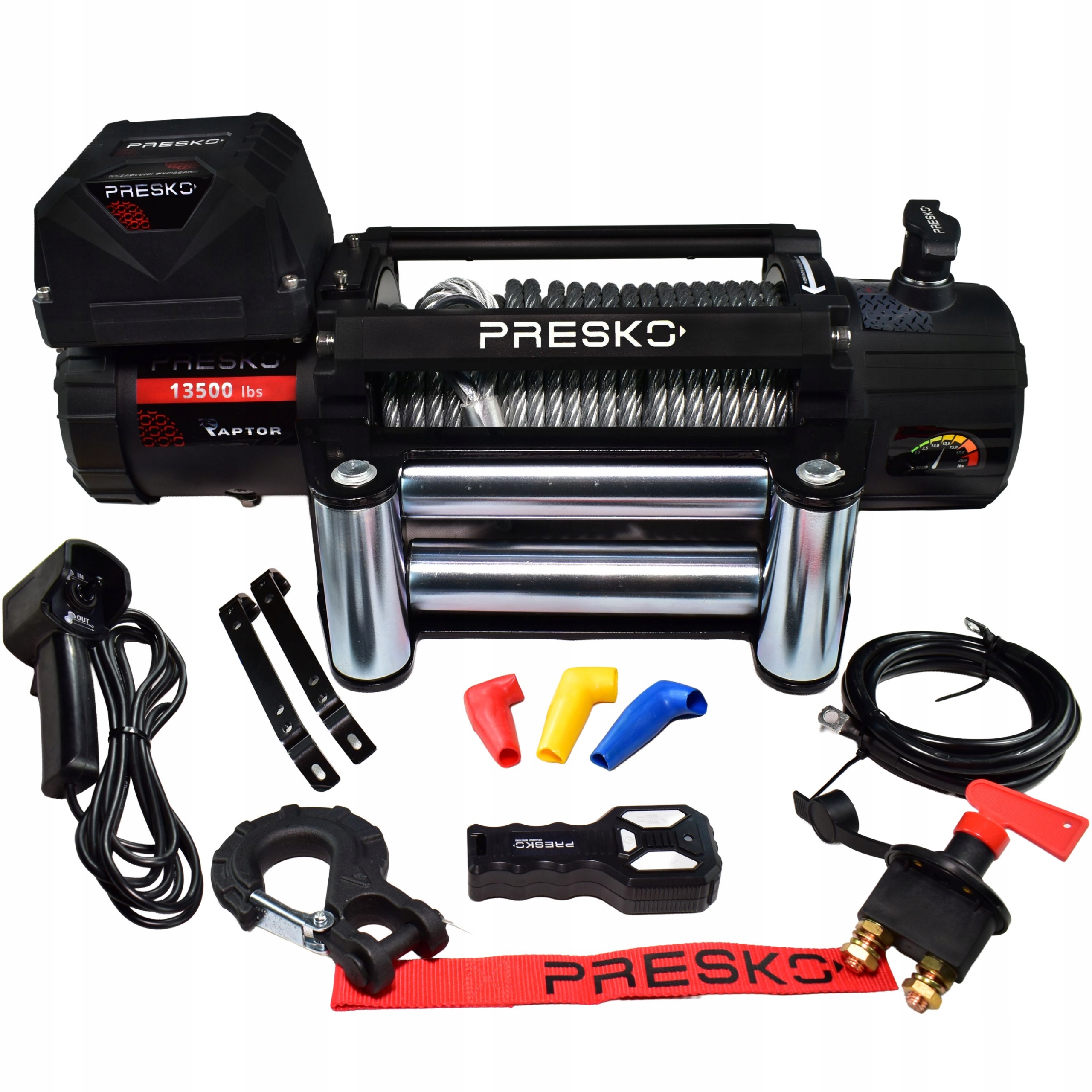 Wyciągarka elektryczna Presko Raptor 13.5 12V 13500 Lbs 6 Ton