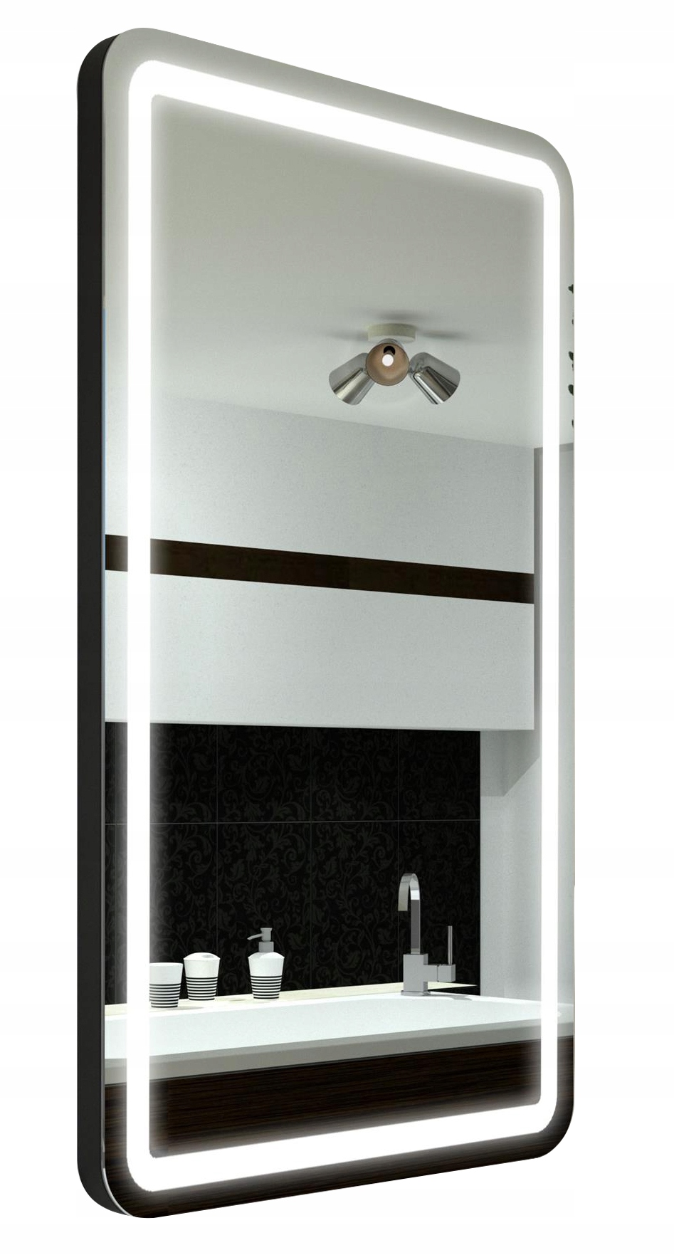 

Lustro Led Zaokrąglone Madrid z obudową 60x100 cm