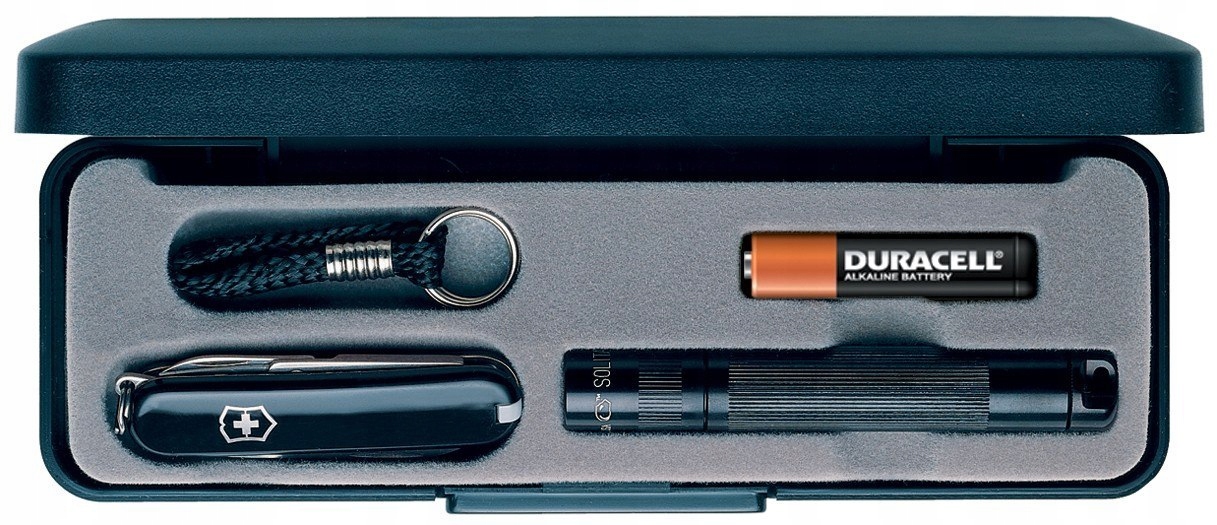 Zestaw Latarka Maglite Solitaire Scyzoryk Victorinox Classic Sd Black
