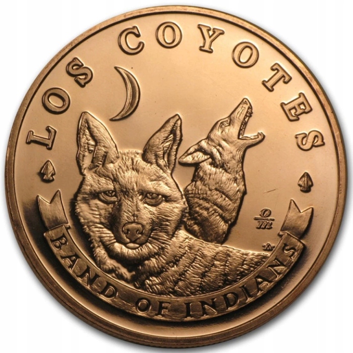 1 uncja miedzi Los Coyotes próba 999 w Kapslu