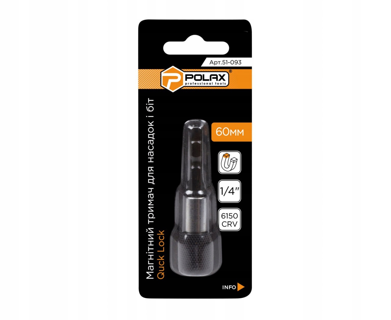 Adapter do bitów magnetyczny Quick Lock 1/4" 60 mm 6150CRV (1 szt) Polax