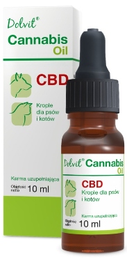 Dolvit Cannabis Oil olej s Cbd snižuje stres a obavy Pro Psa Kočku 10 ml