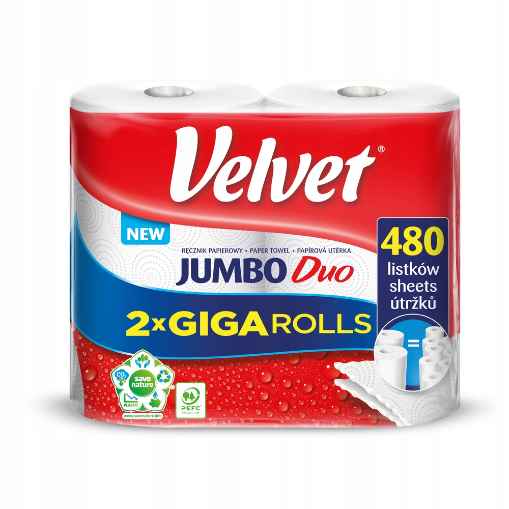 

Ręcznik papierowy kuchenny Velvet Jumbo Duo 2rolki
