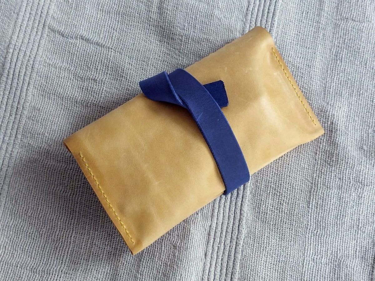 ETUI podróżne na 2 zegarki roller bag - skóra szyte ręcznie SUPER PREZENT Kolor dodatkowy niebieski