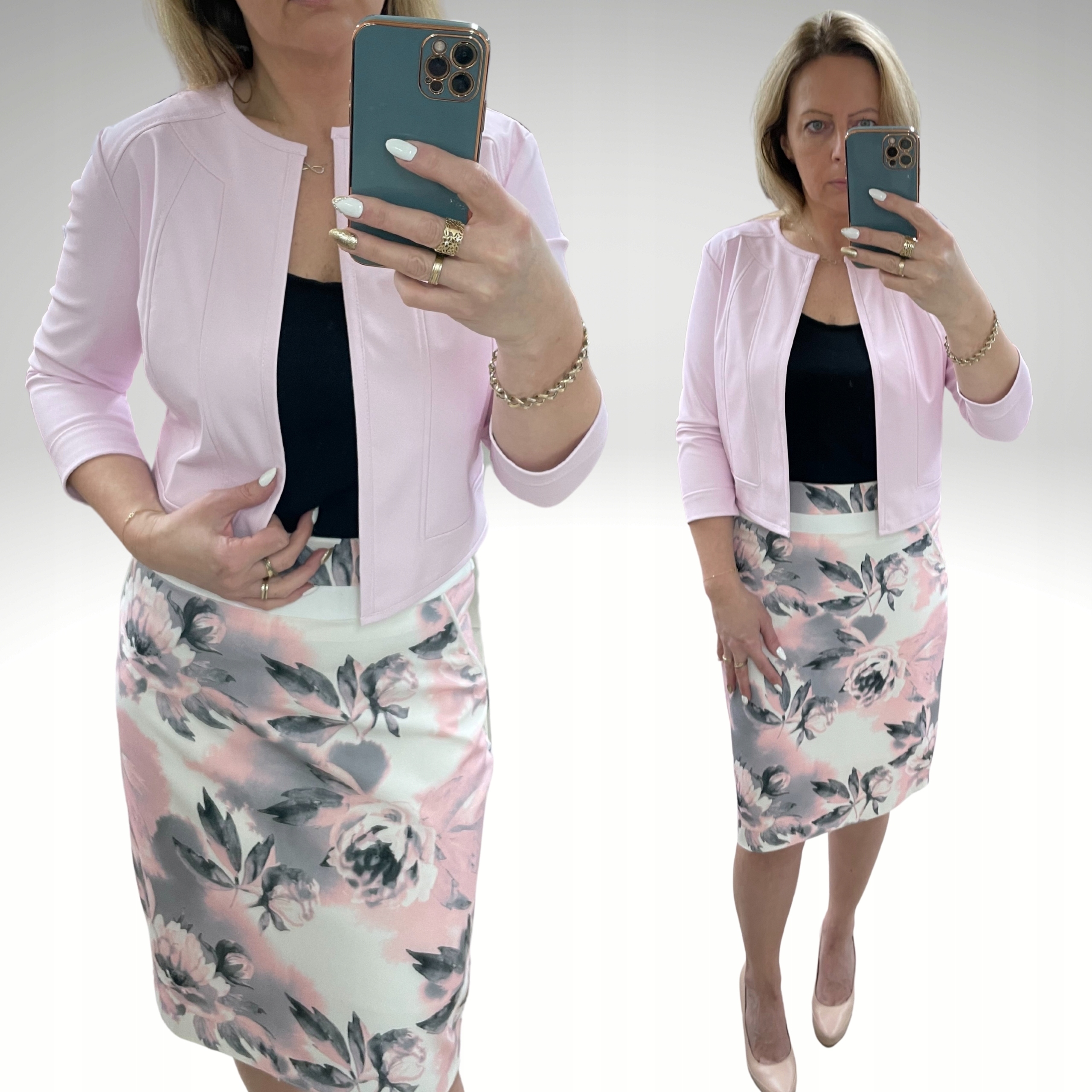 A3 BOLERKO ŻAKIET RAMONESKA TOTAL LOOK PUDER R.46 Marka LaLi