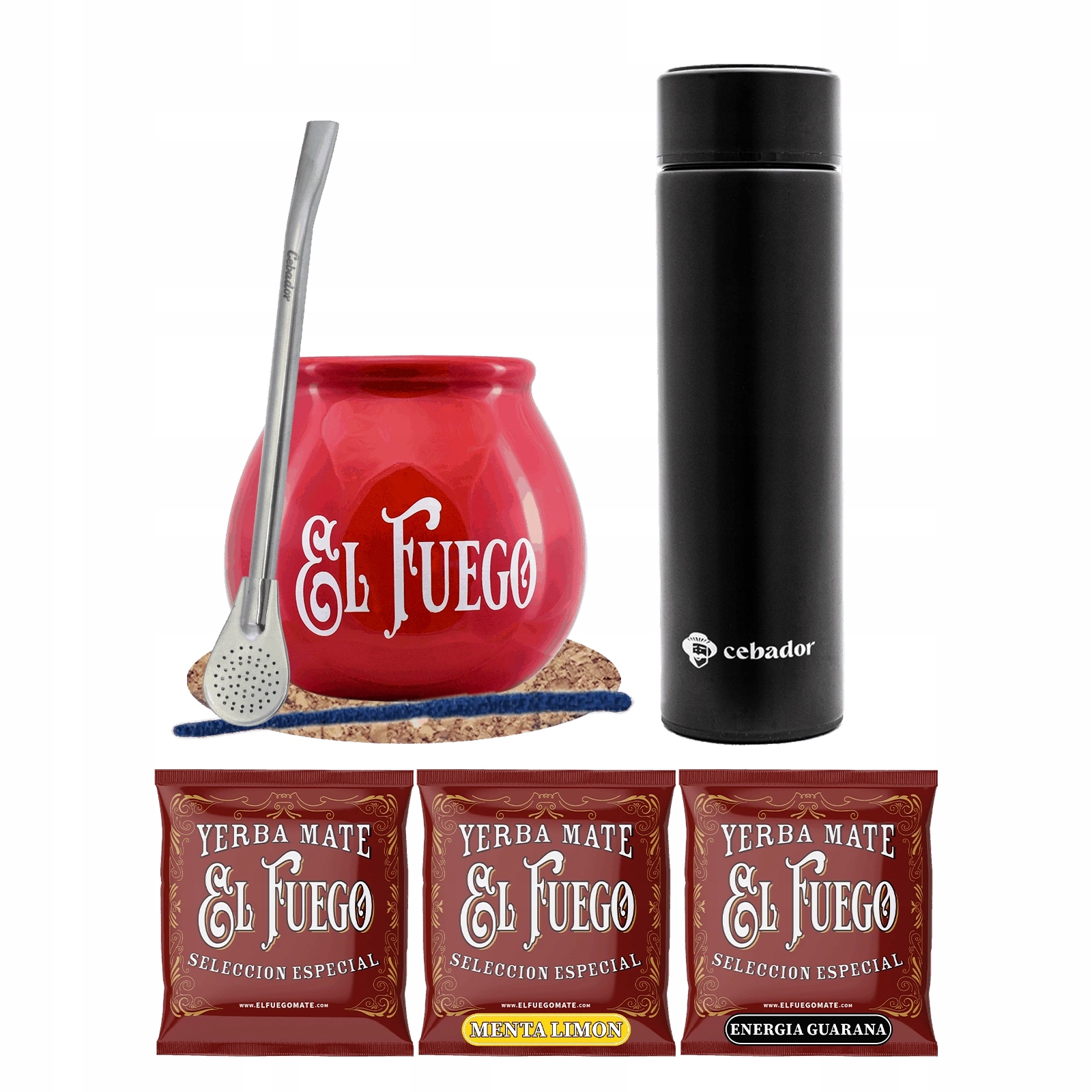 Zestaw Yerba Mate: próbki 3x50g termos Led, tykwa i bombilla