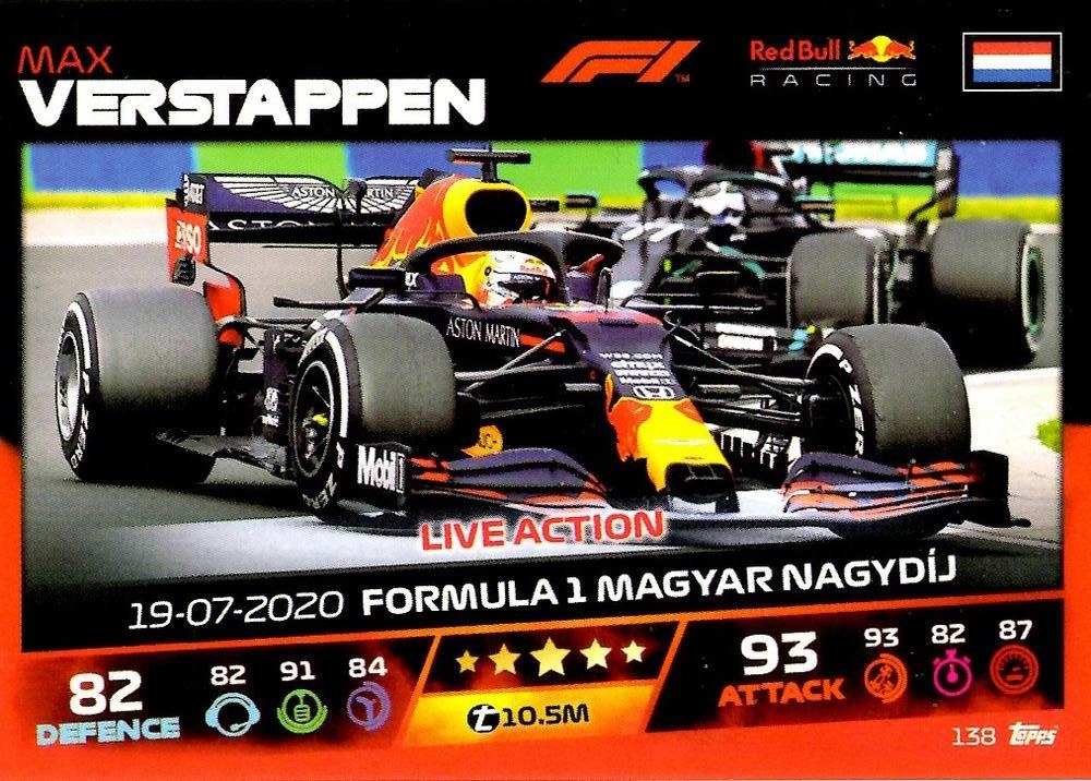 Turbo Attax 2021 138 Max Verstappen Topps