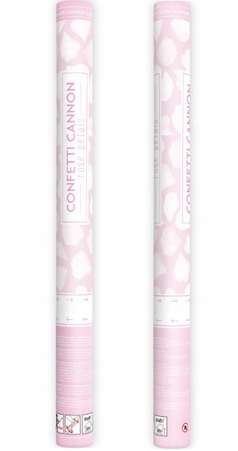 TUBA STRZELAJĄCA KONFETTI BIAŁE PŁATKI RÓŻ NA URODZINY ŚLUB WESELE 60 CM Nazwa Tuba strzelająca konfetti białe płatki róż 60 cm