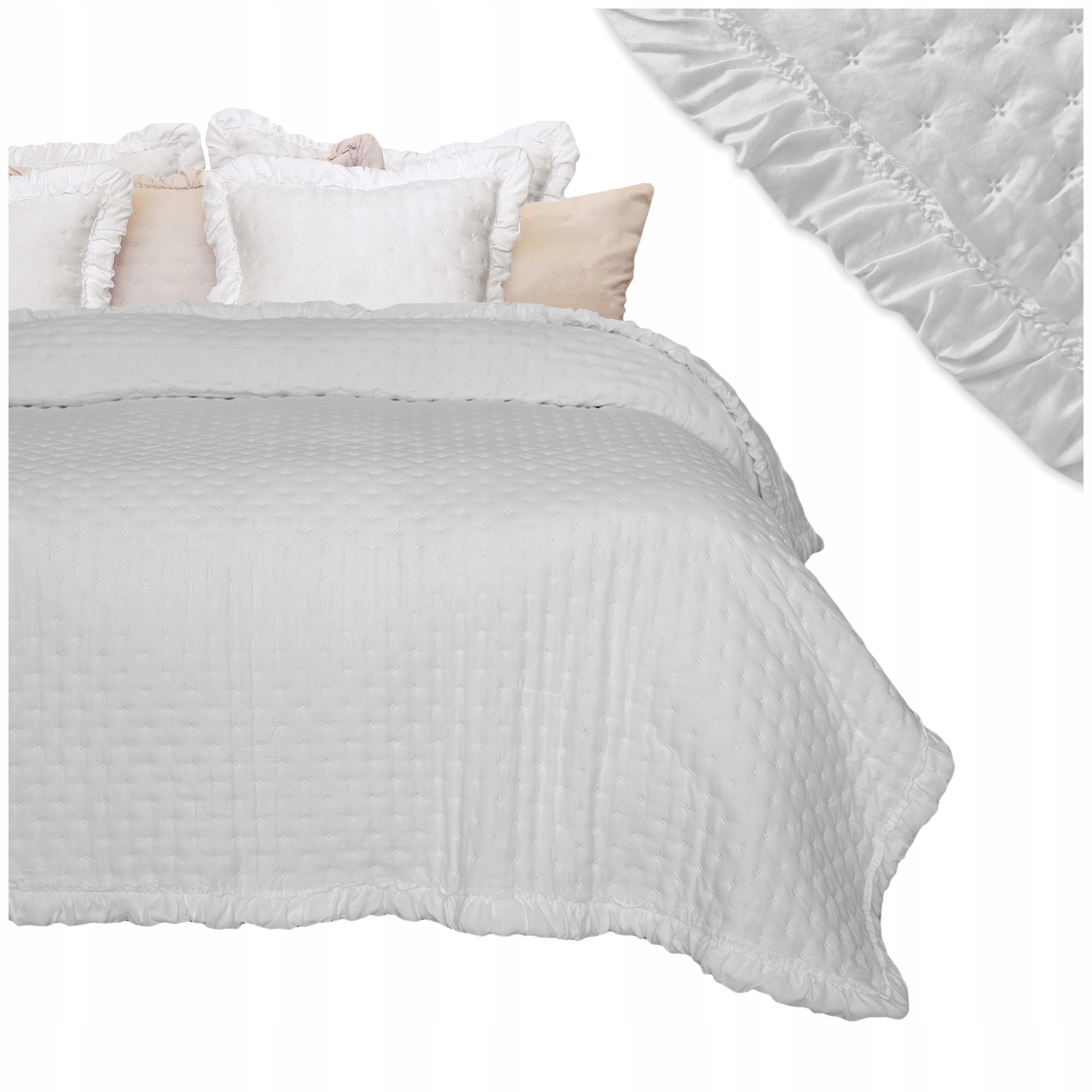 Přikrývka na postel gauč prošívaná s Volánkem 220x240 barvy výběr