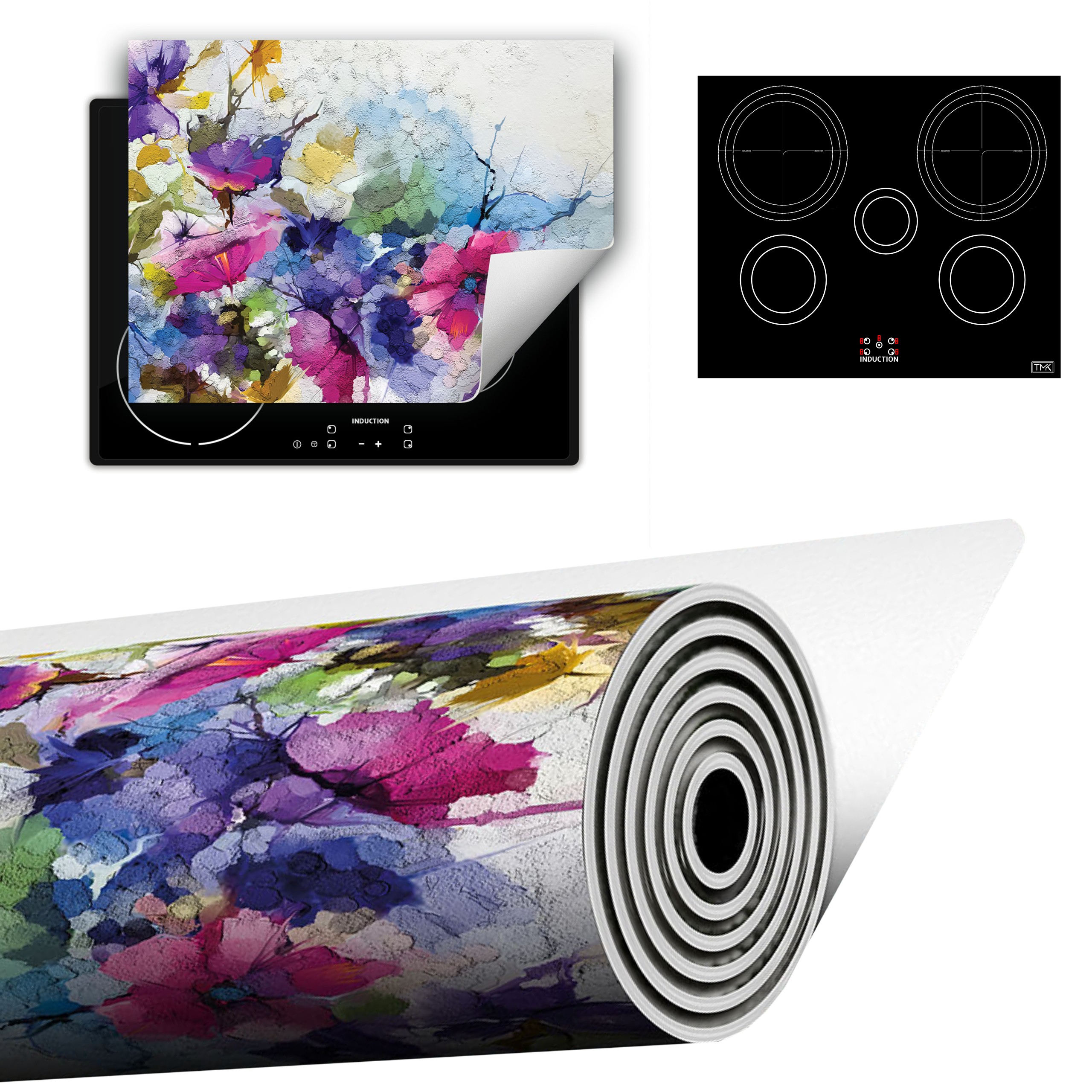 Vinylová Podložka Do Kuchyně Více Místa 70x52 barevná květiny