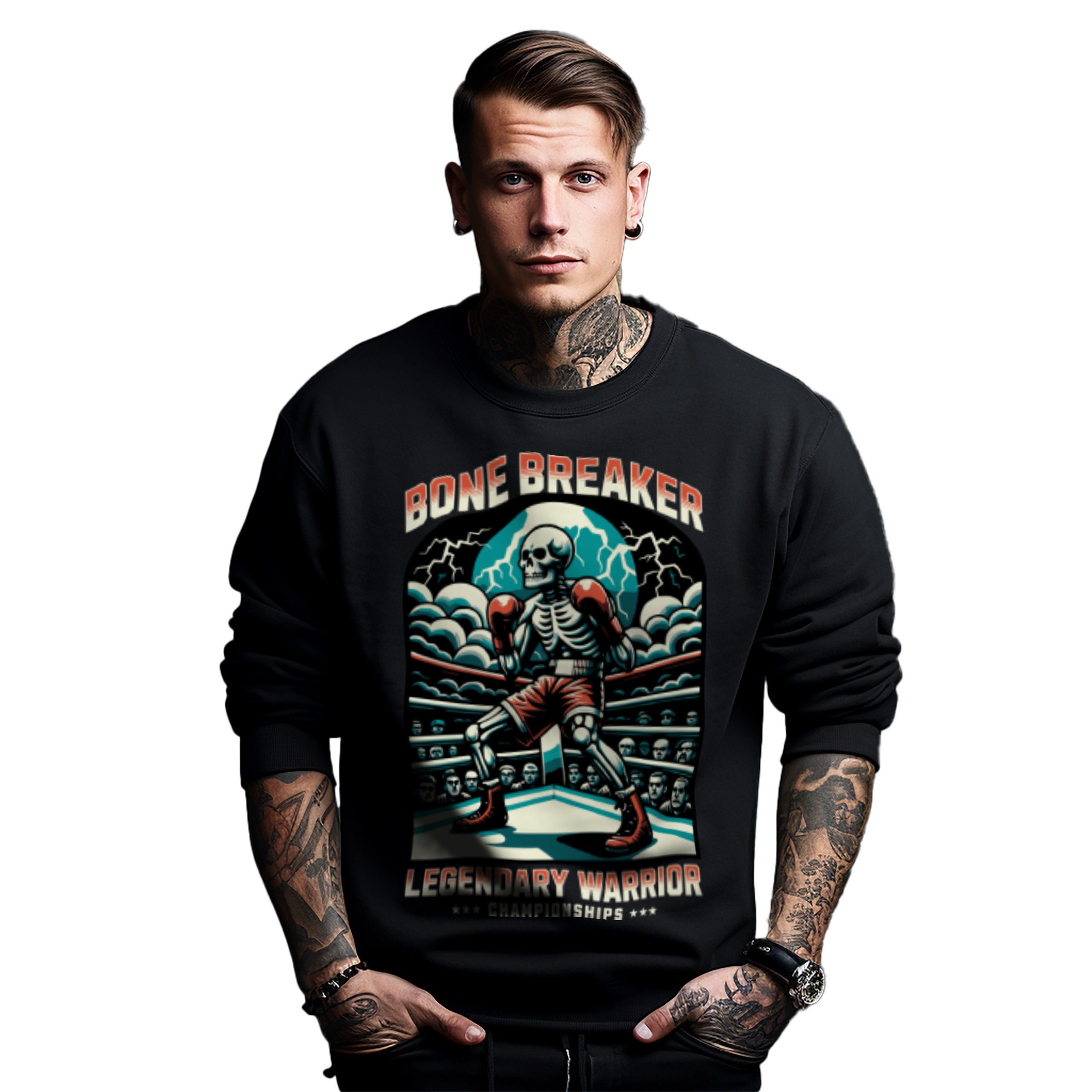 Mikina s potiskem Bone Breaker Legendary Warrior
