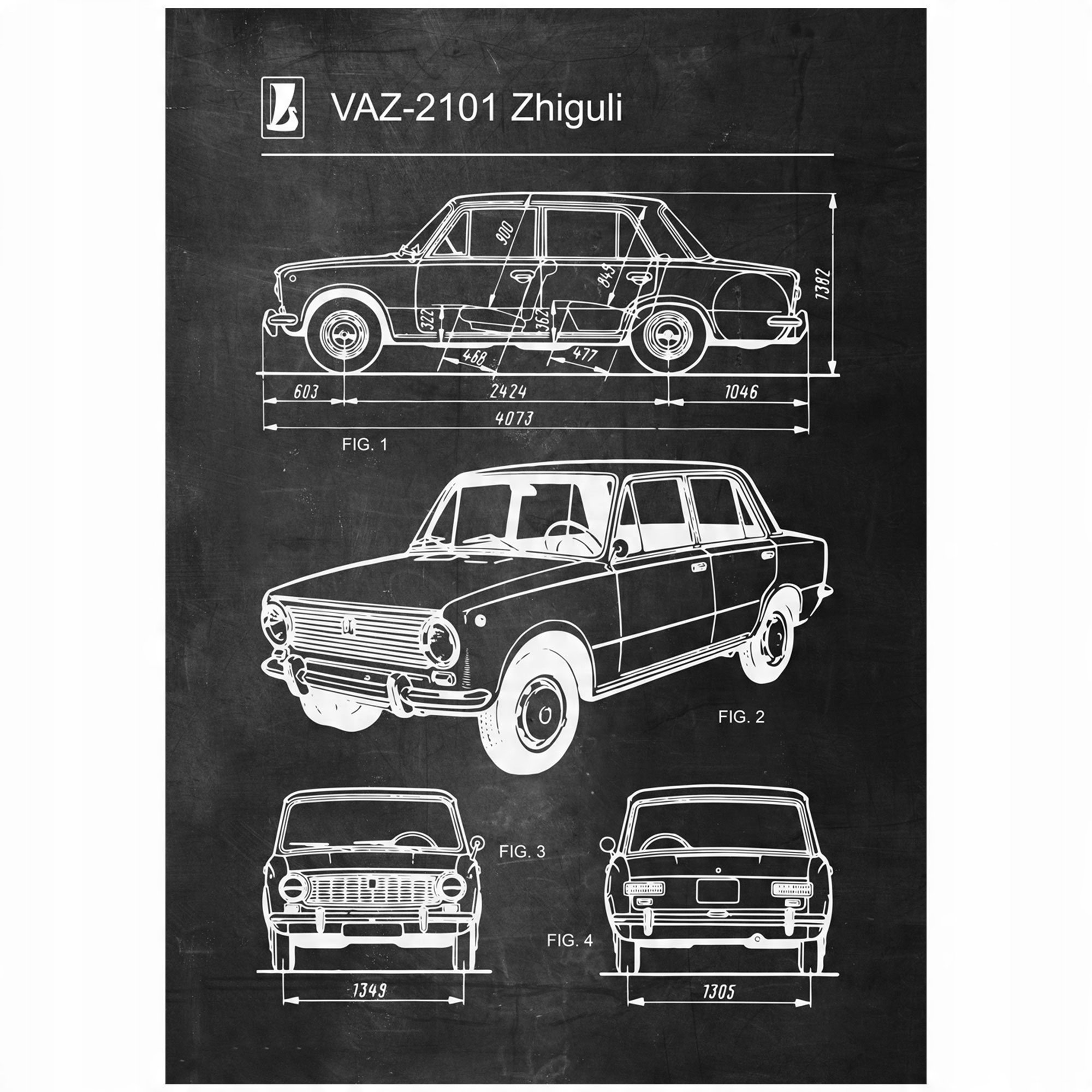 

Plakat Lada 1500 VAZ-2101 Retro Patent Poster