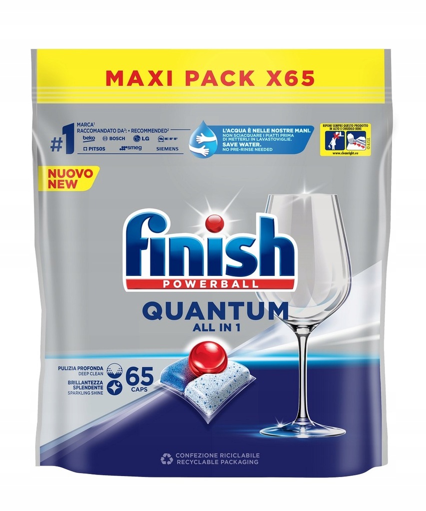 Levně Finish Powerball Quantum ALLin1 tablety do myčky 65ks Houbička