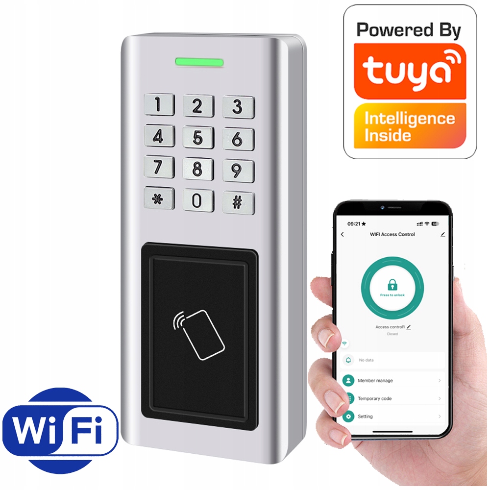 Zámok Kód Karta Rfid Kontrola prístupu Otvorenie Bránky 10000 použité. Tuya Wifi