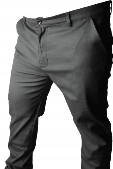SPODNIE MĘSKIE ELEGANCKIE WIZYTOWE GRAFITOWE DUŻE ROZMIARY W40 L32