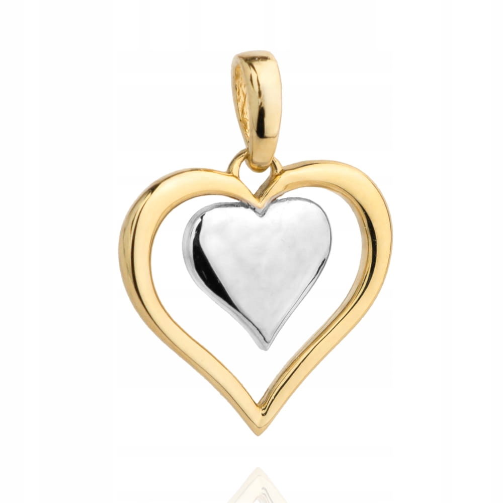 Přívěsek zlaté srdce 585 se srdíčkem z bílého zlata uvnitř jako dárek