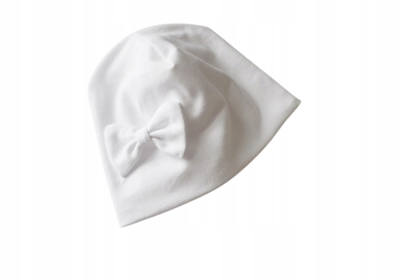 Dvojitá biela čiapka s mašľou výber od 36-38 do 46-48 krst jar/jes