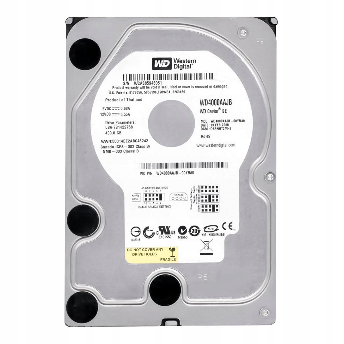Wd Caviar Se 400GB 7.2K 8MB Ata 3.5'' WD4000AAJB