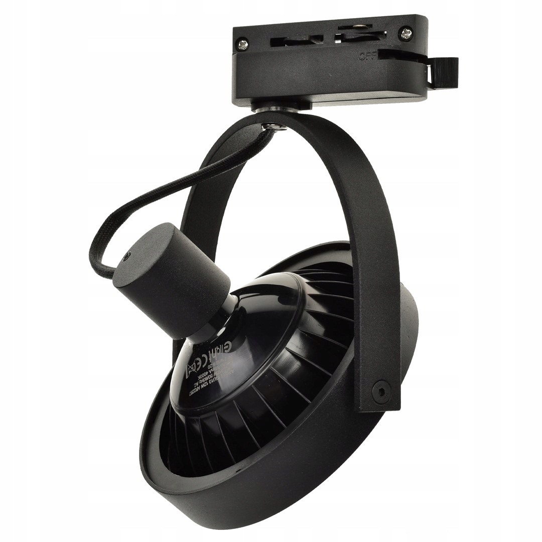 Lampa szynowa regulowana czarna AR111 GU10 Lugar Kolor czarny
