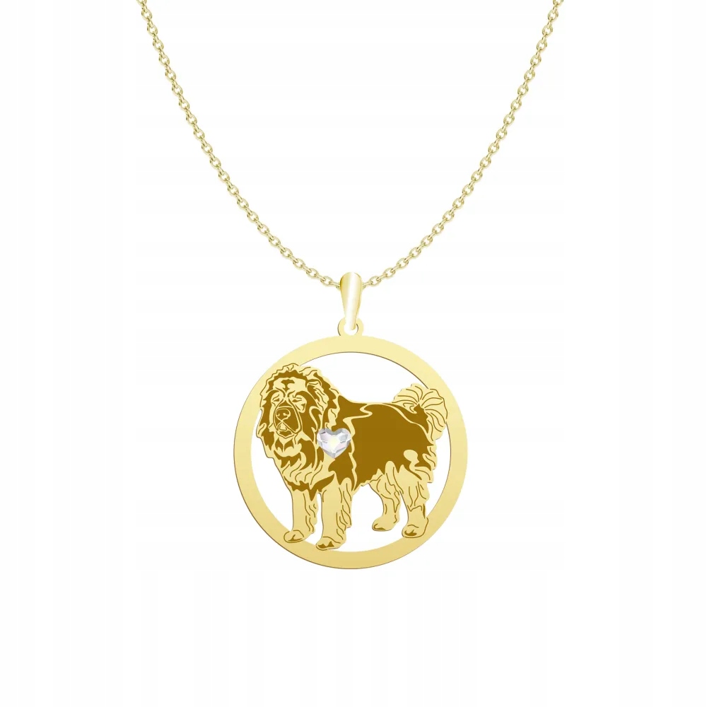 Zlatý náhrdelník s psem Kavkazský ovčák 925 Řetízek Dárek Gravírování