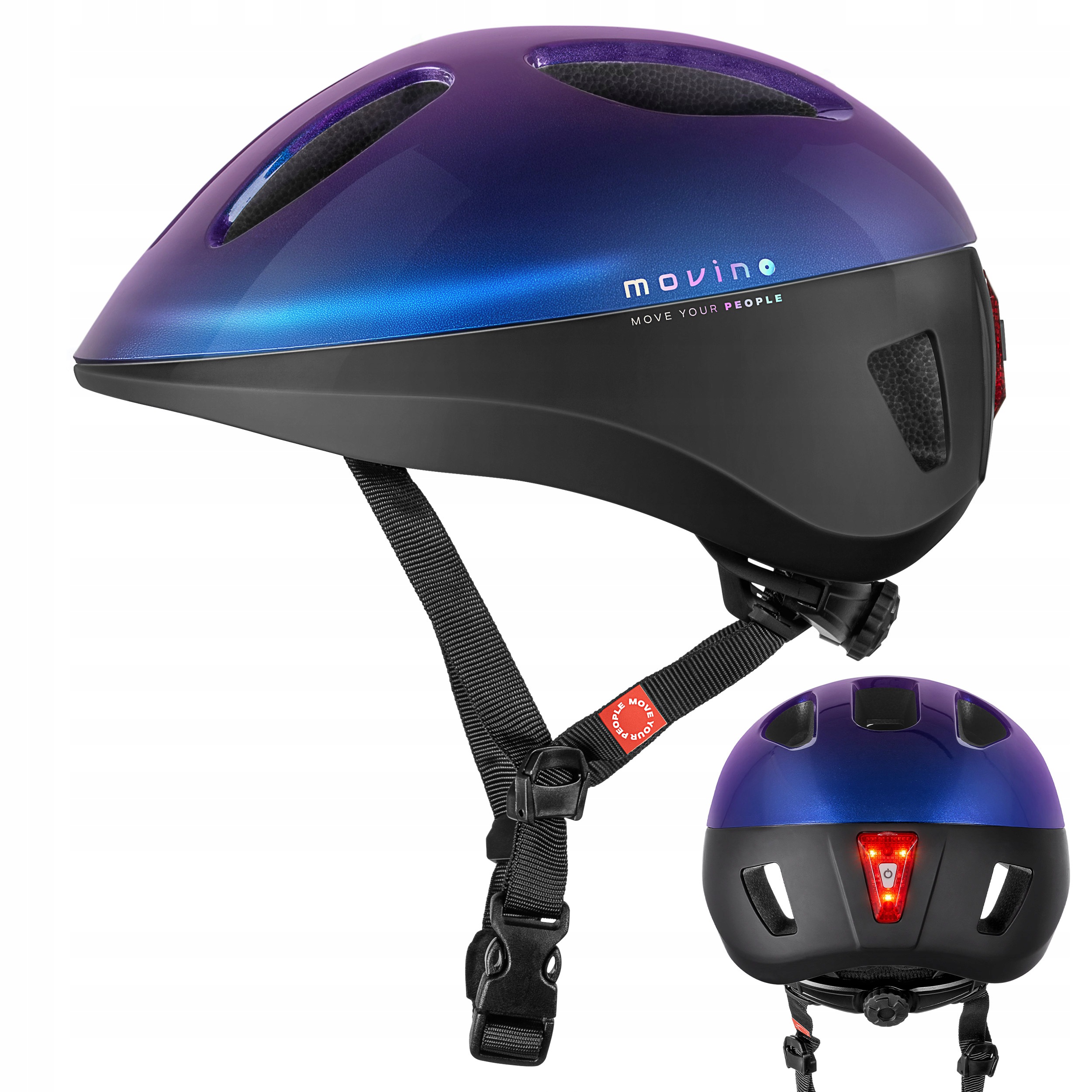 Kask rowerowy Movino Eclipse z Led dla dzieci i dorosłych, lekki 230g